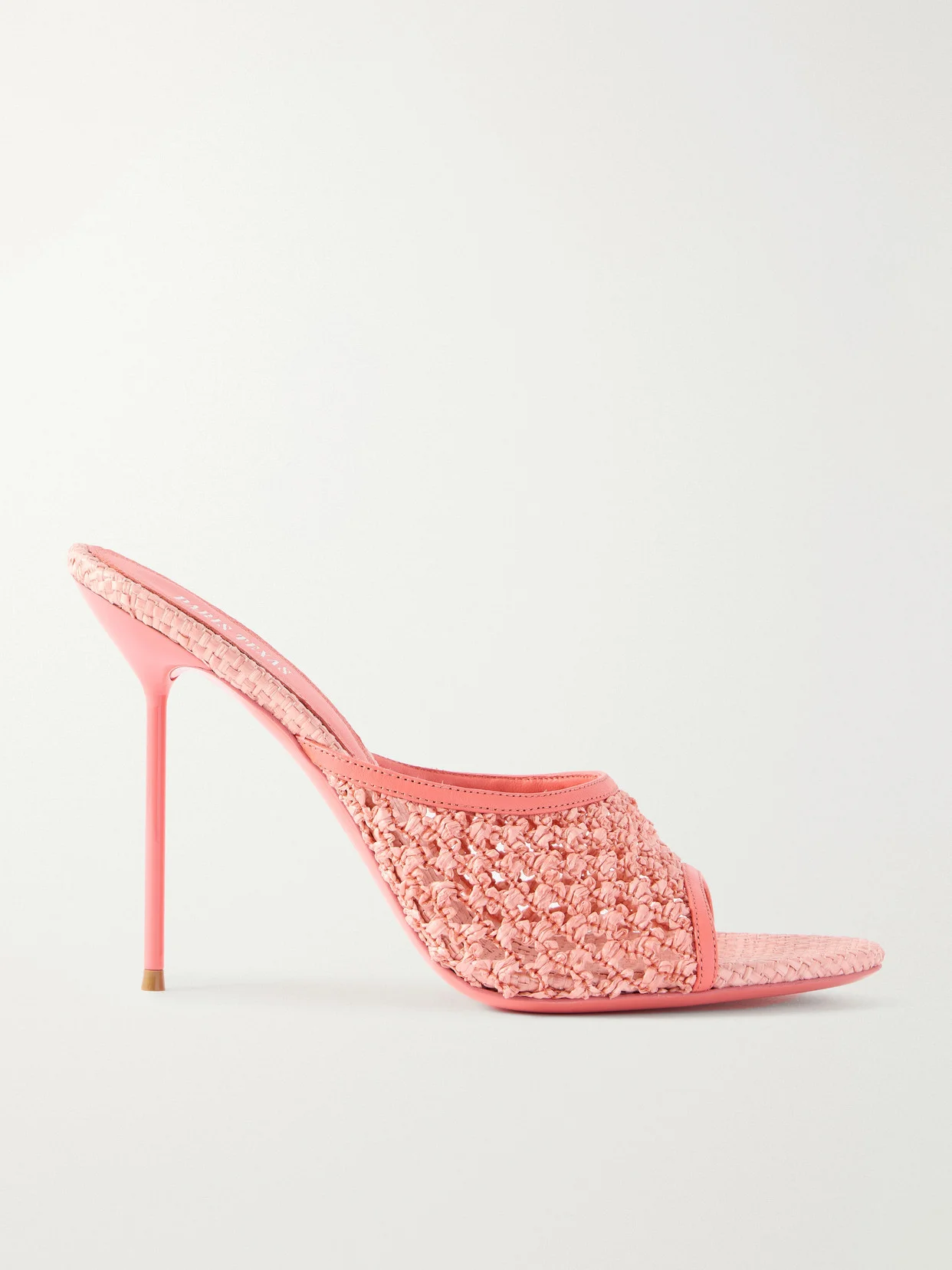 Lidia Leather-trimmed Straw Mules - 1