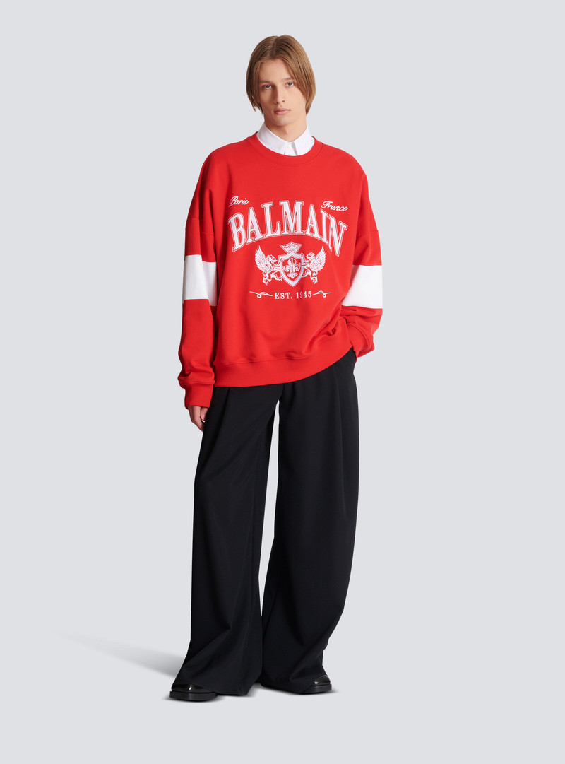 Balmain Boxy Balmain College sweatshirt outlook