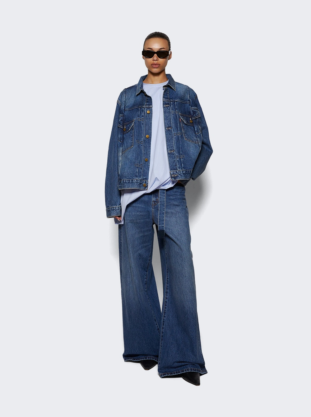 Poplin Pullover Shirt Blue Stripe - 5
