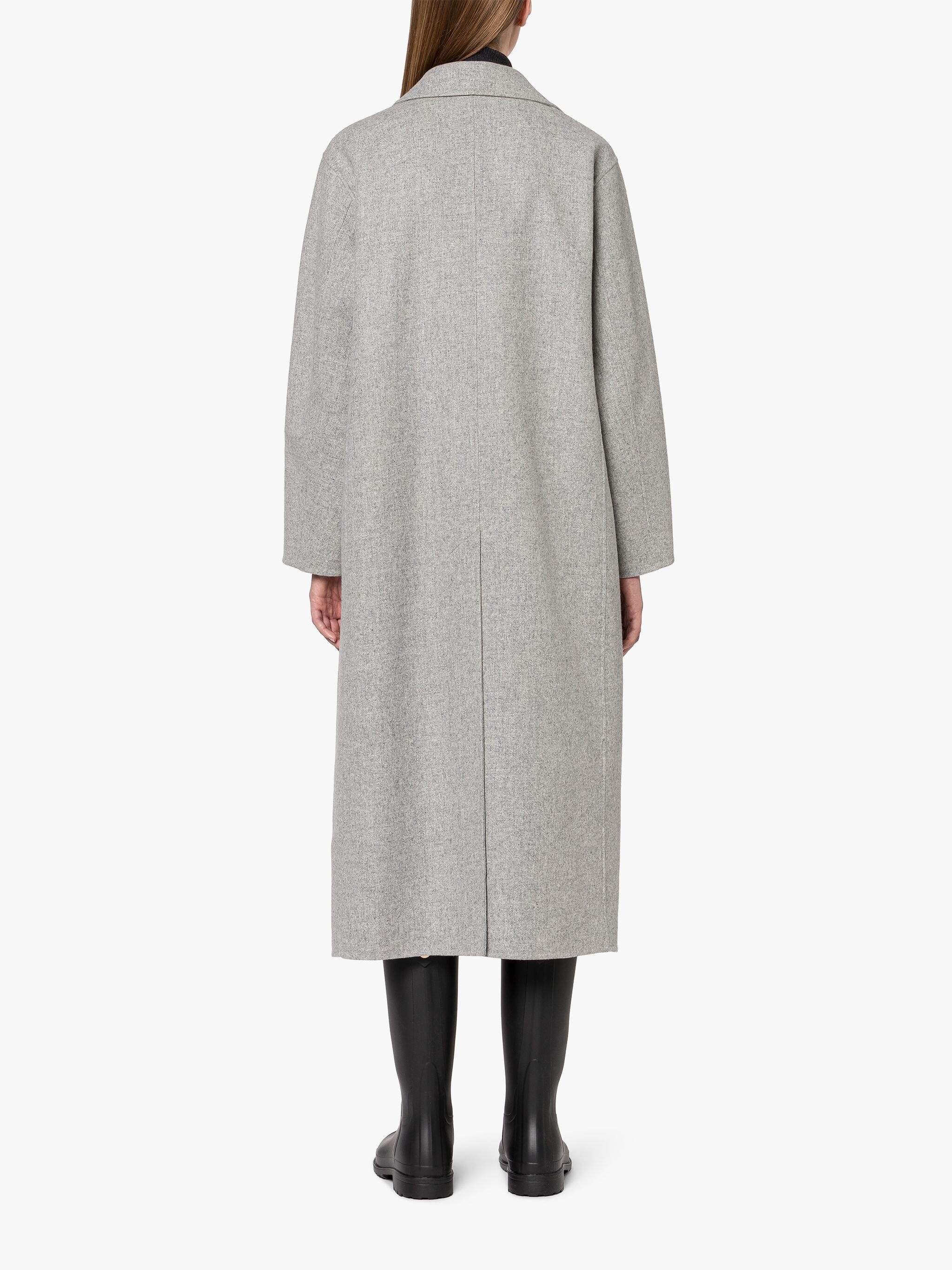 BALERNO LIGHT GREY WOOL COAT - 4