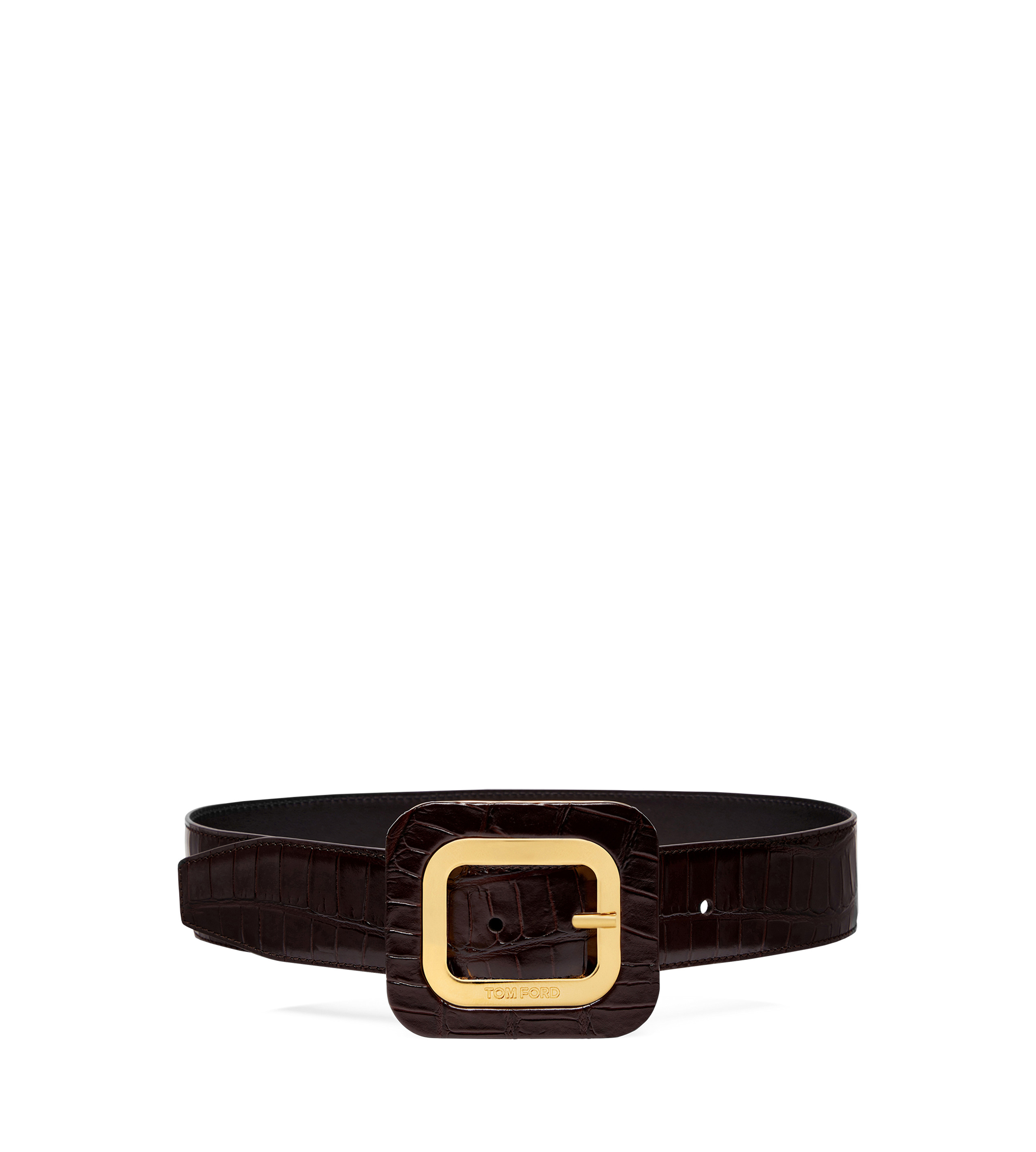STAMPED CROCODILE LEATHER 40 MM FRAME  BELT - 1