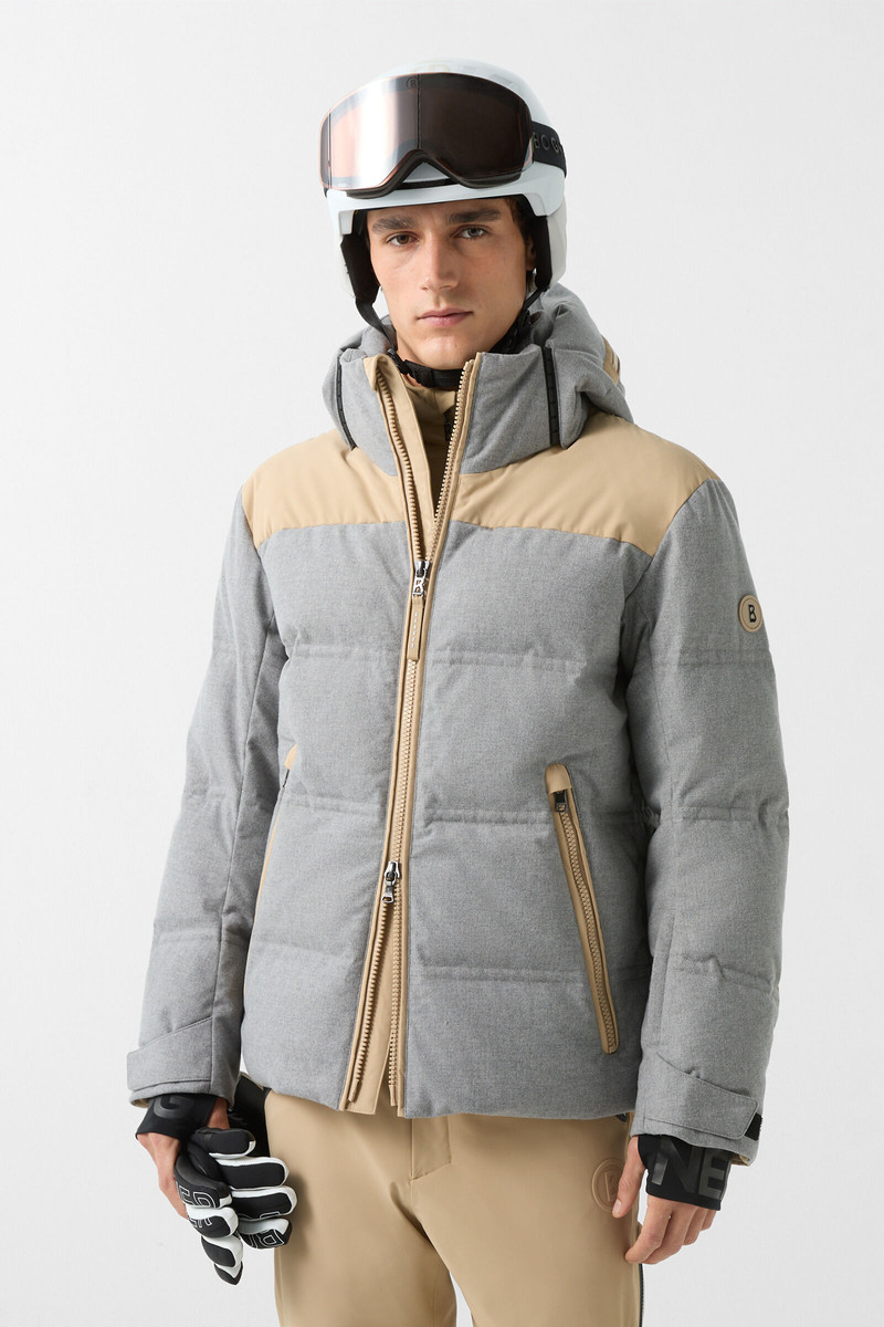 Wali down ski jacket in Gray/beige 2