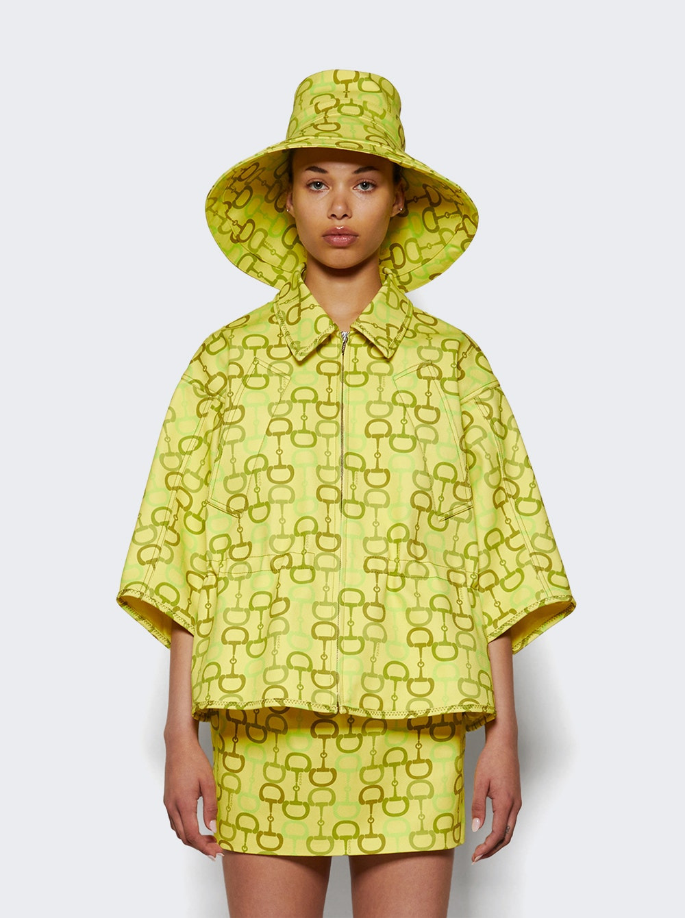 Horsebit Bomber Jacket Lime Green - 2