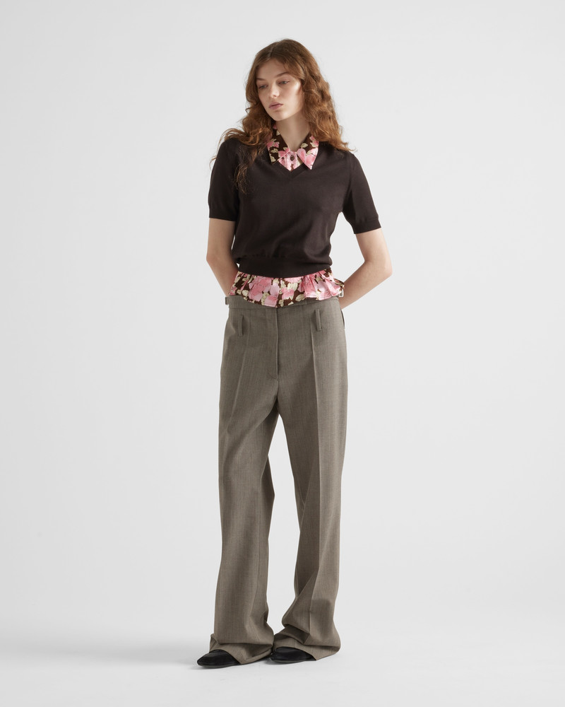 Prada Technical wool pants with belt outlook