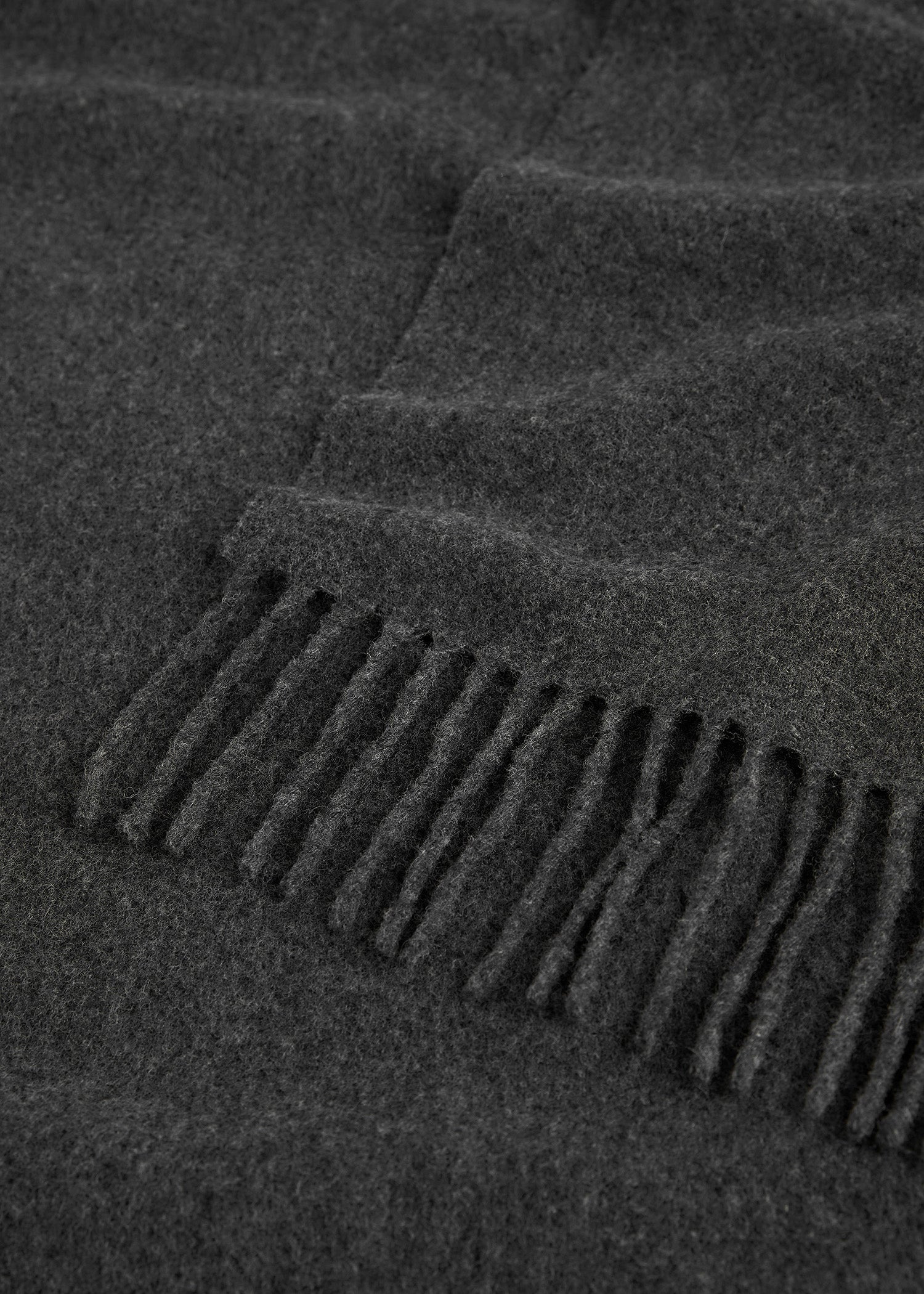 Classic wool scarf dark grey mélange - 3