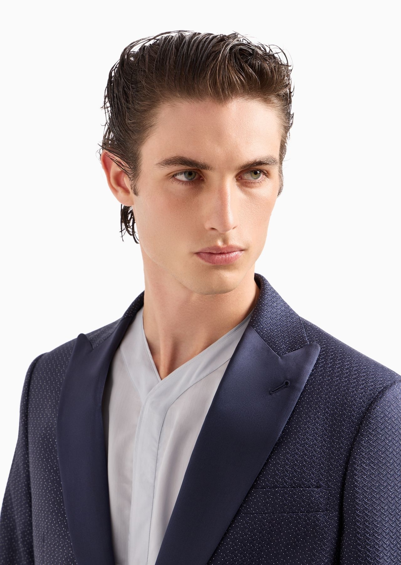 Soho line single-breasted tuxedo jacket in silk-blend jacquard - 5