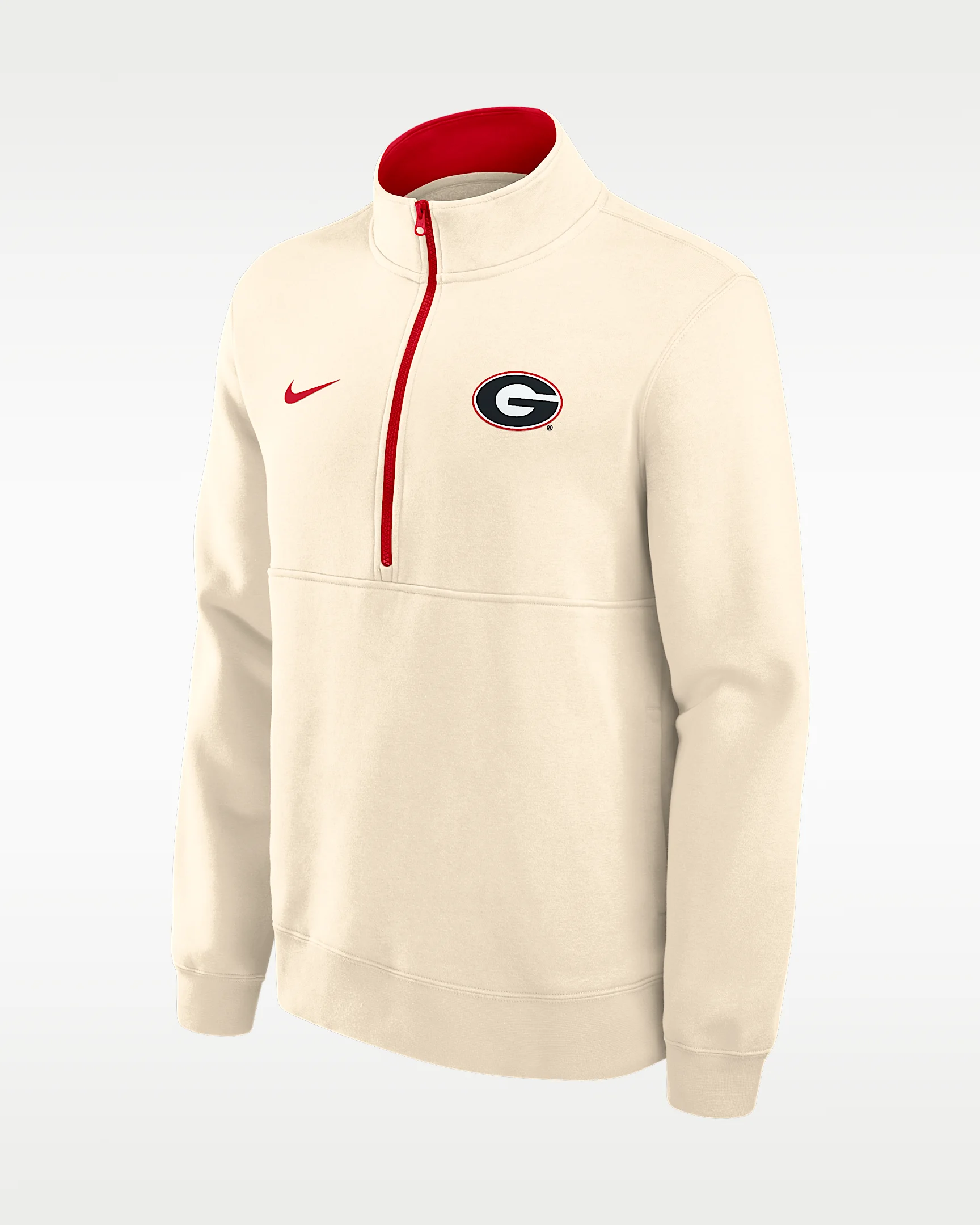 Georgia Primetime Primary Logo Men's Nike College 1/2-Zip Crew - 1