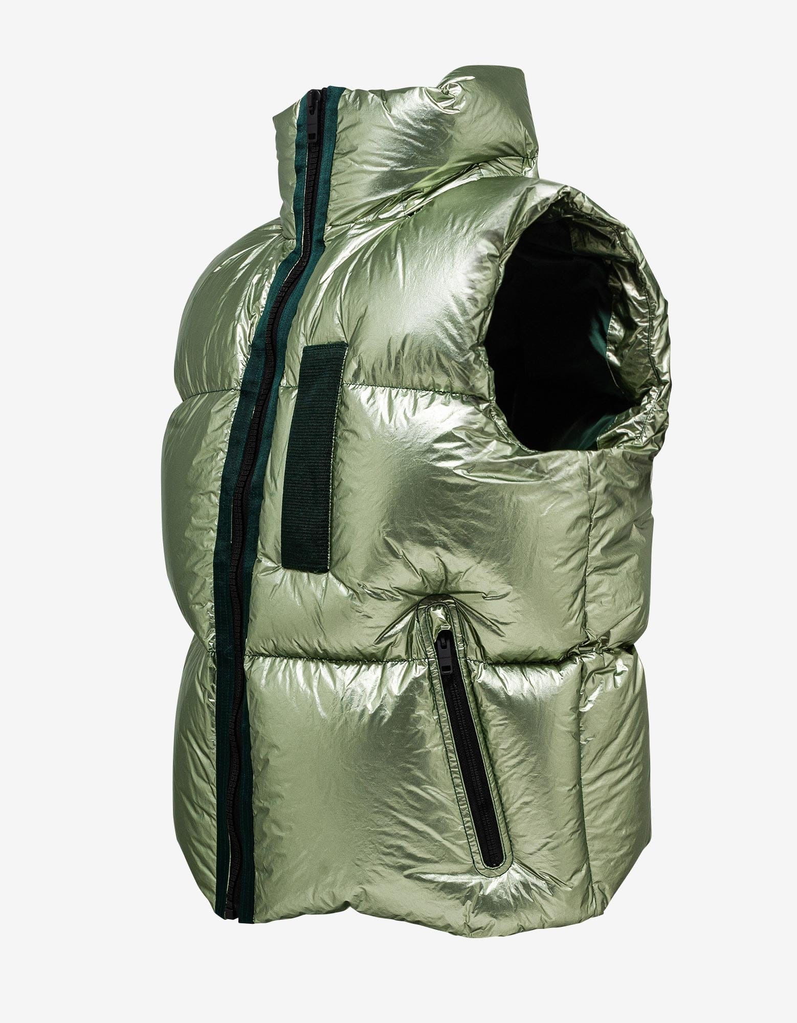 Givenchy Green Laminated Sleeveless Puffer - 6