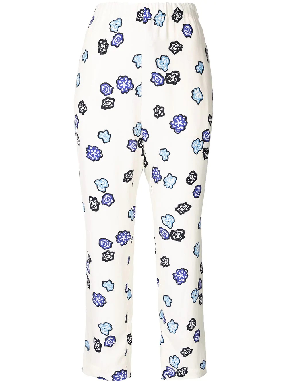 floral print high waisted trousers - 1