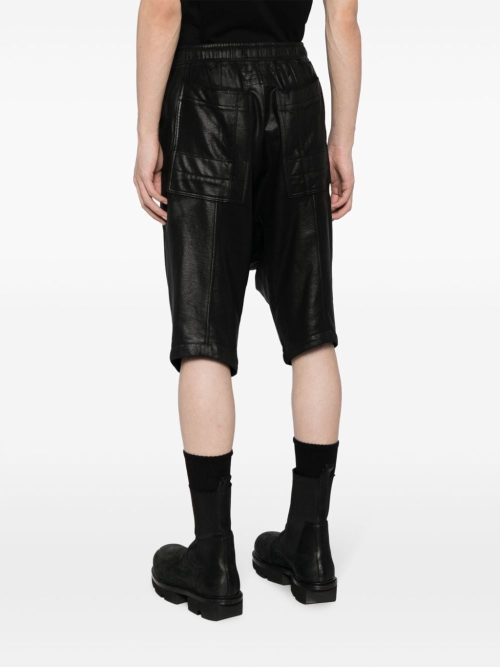 bonded-seam drawstring drop-crotch shorts - 4