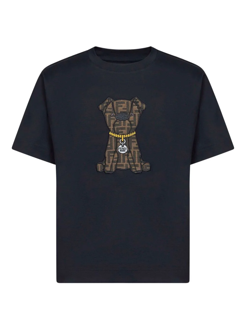 jacquard patch T-shirt - 1