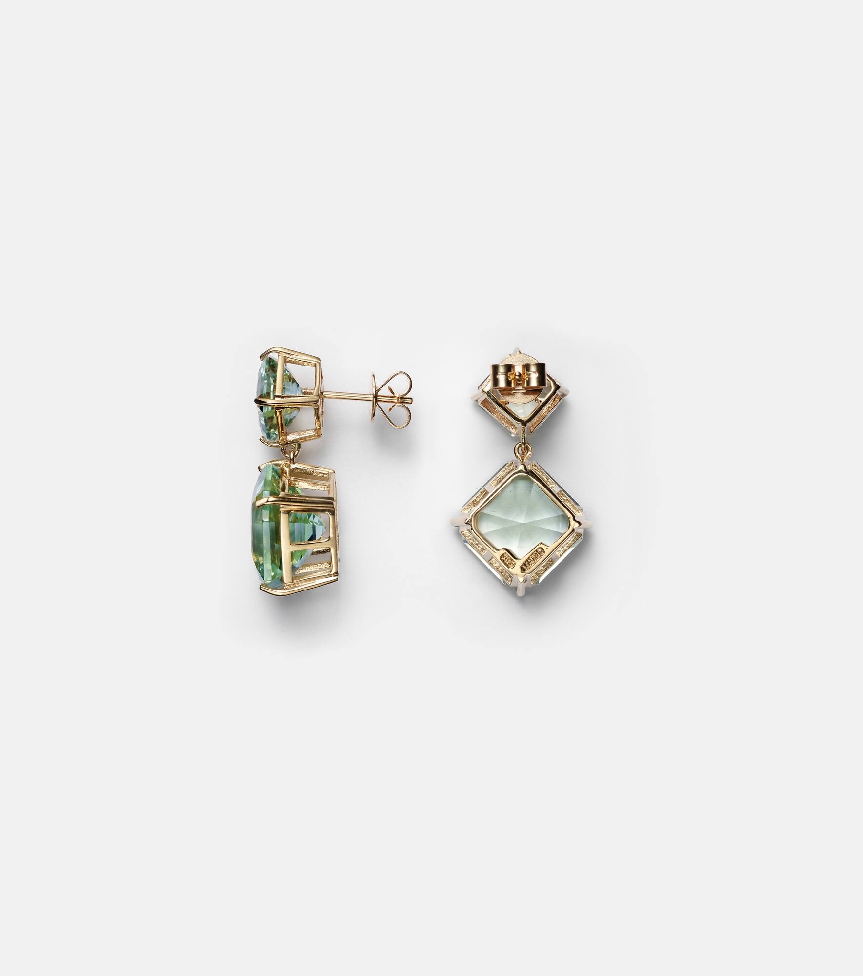 14kt gold drop earrings with amethysts - 4
