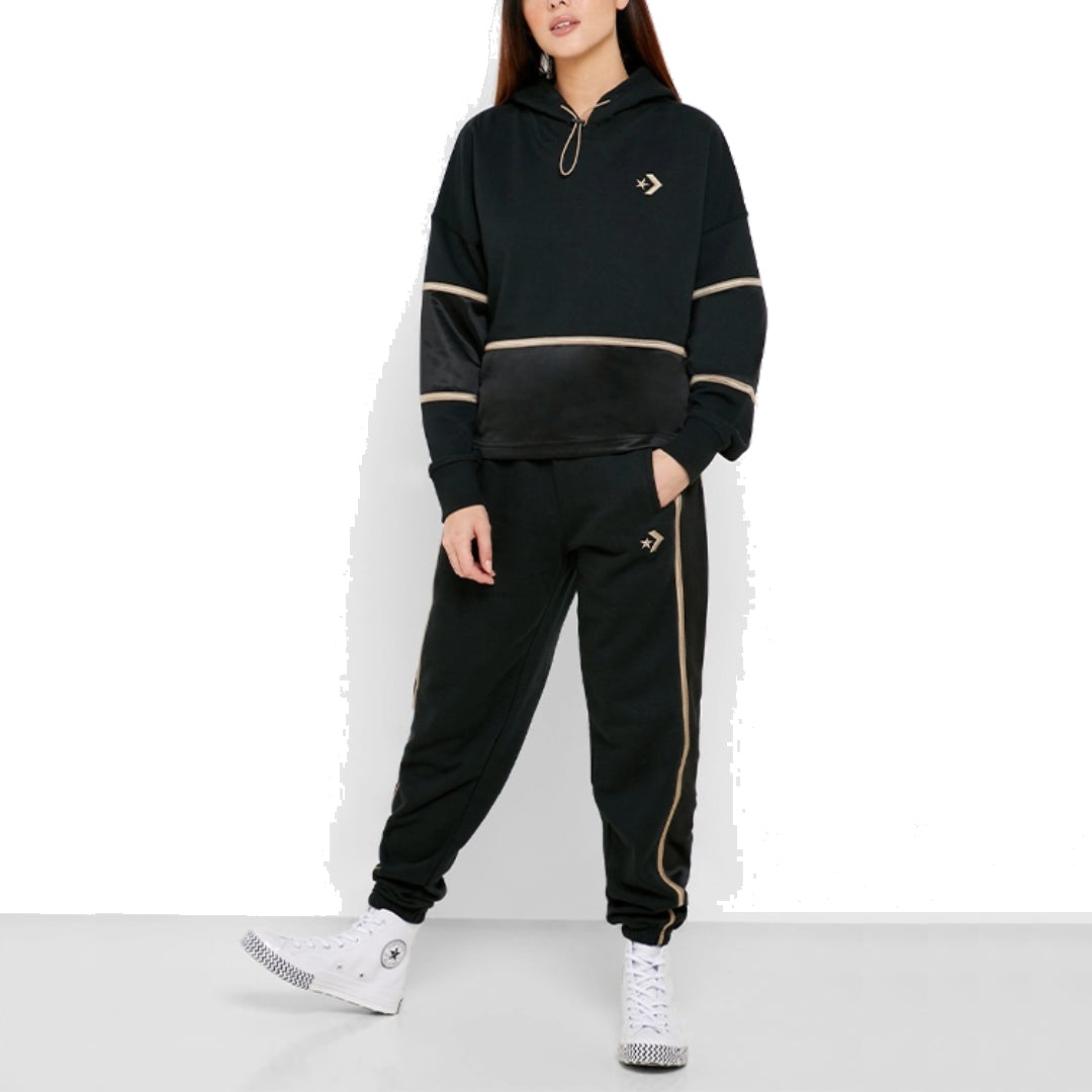 (WMNS) Converse Colourblock Shine Pants 'Black' 10017036-A01 - 3