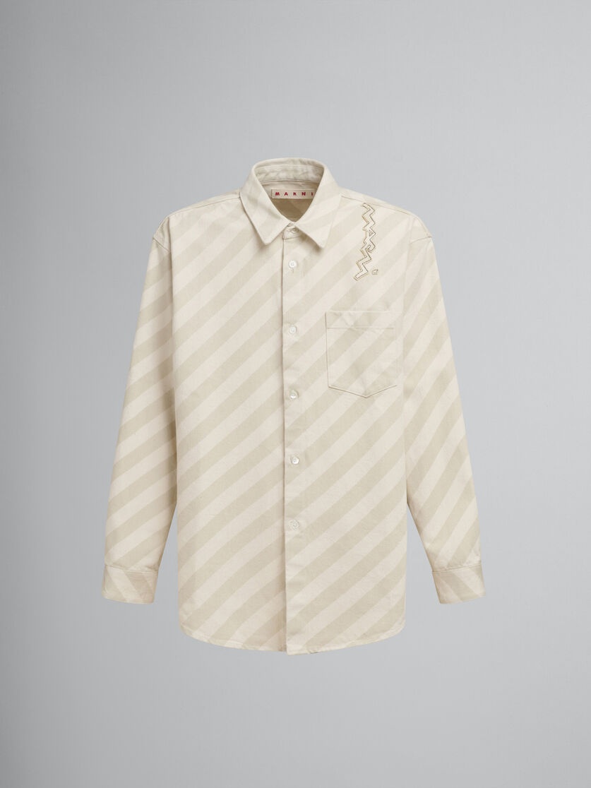 BOXY BEIGE DENIM SHIRT - 1