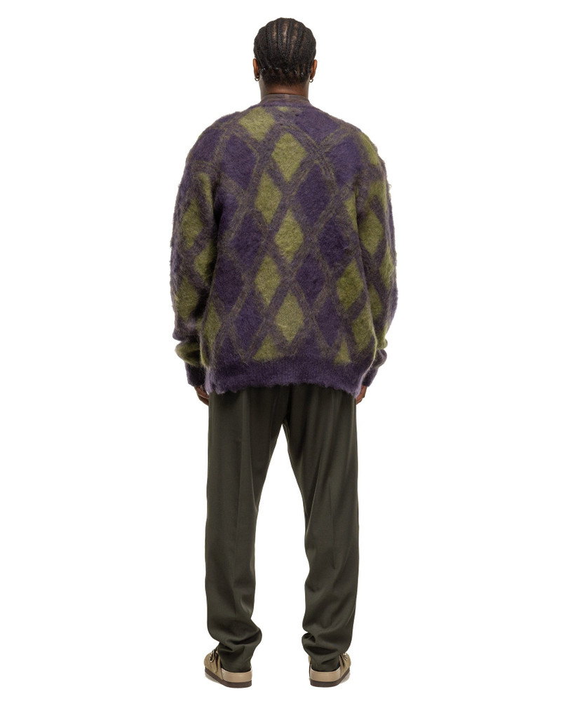 Mohair Cardigan - Argyle Purple 3