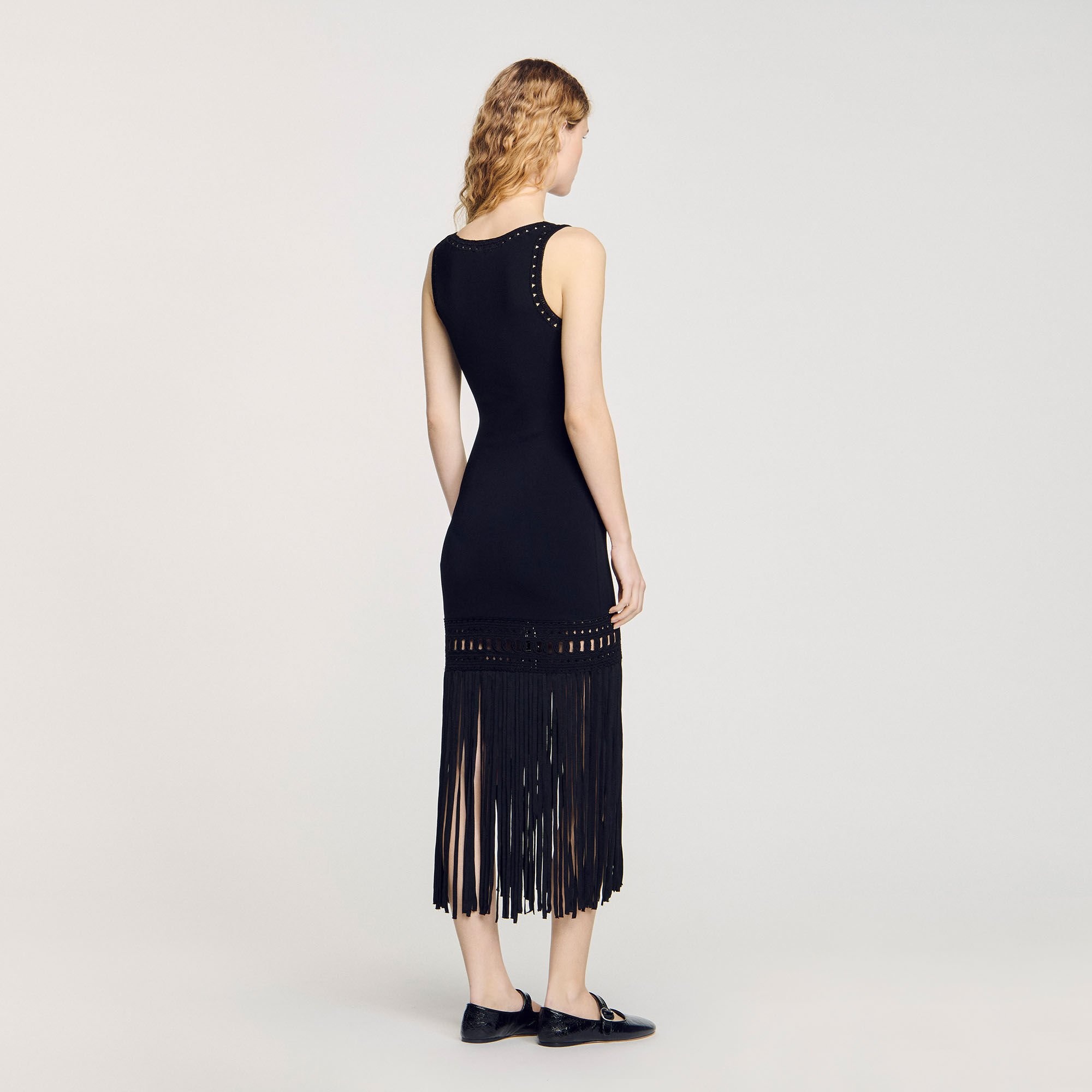 FRINGED KNIT DRESS - 5