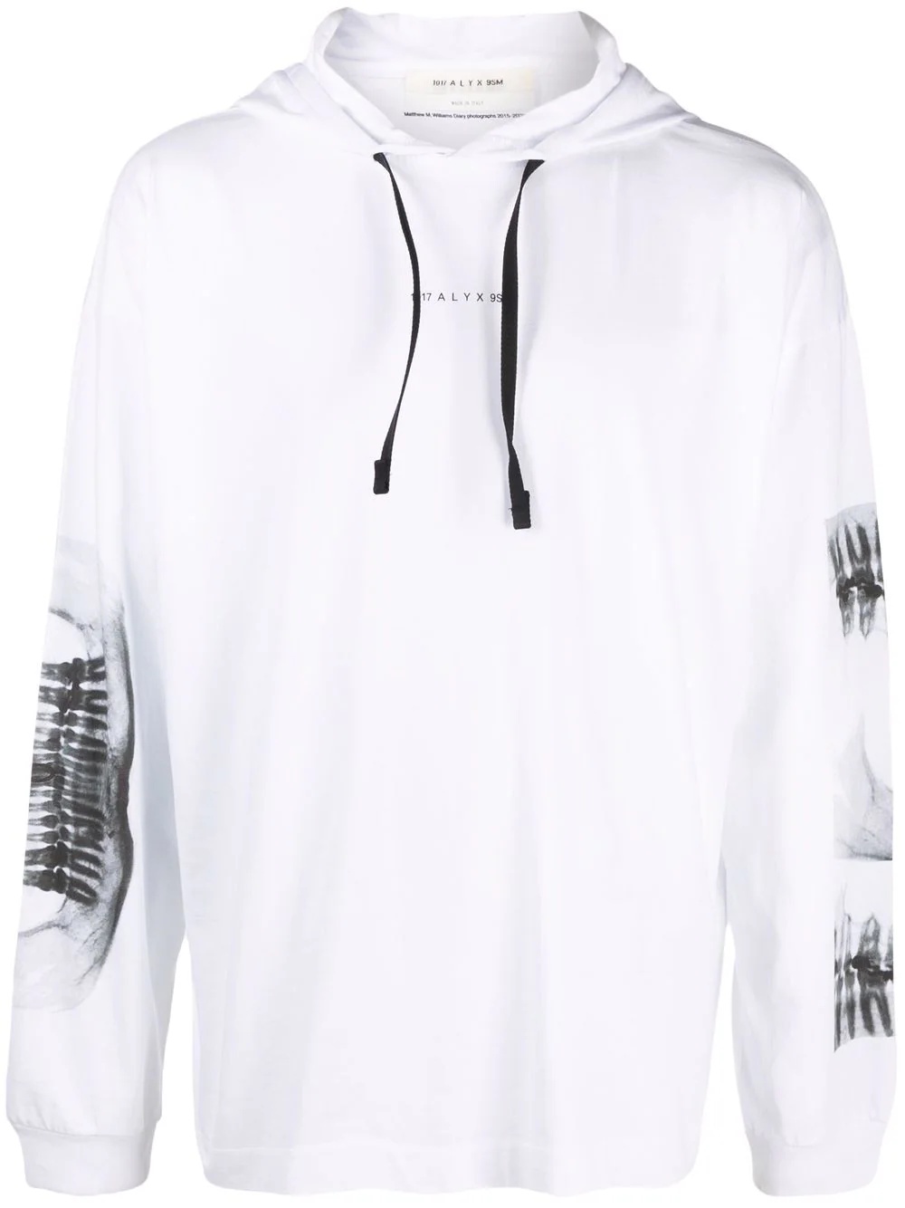 X-ray print drawstring hoodie - 1