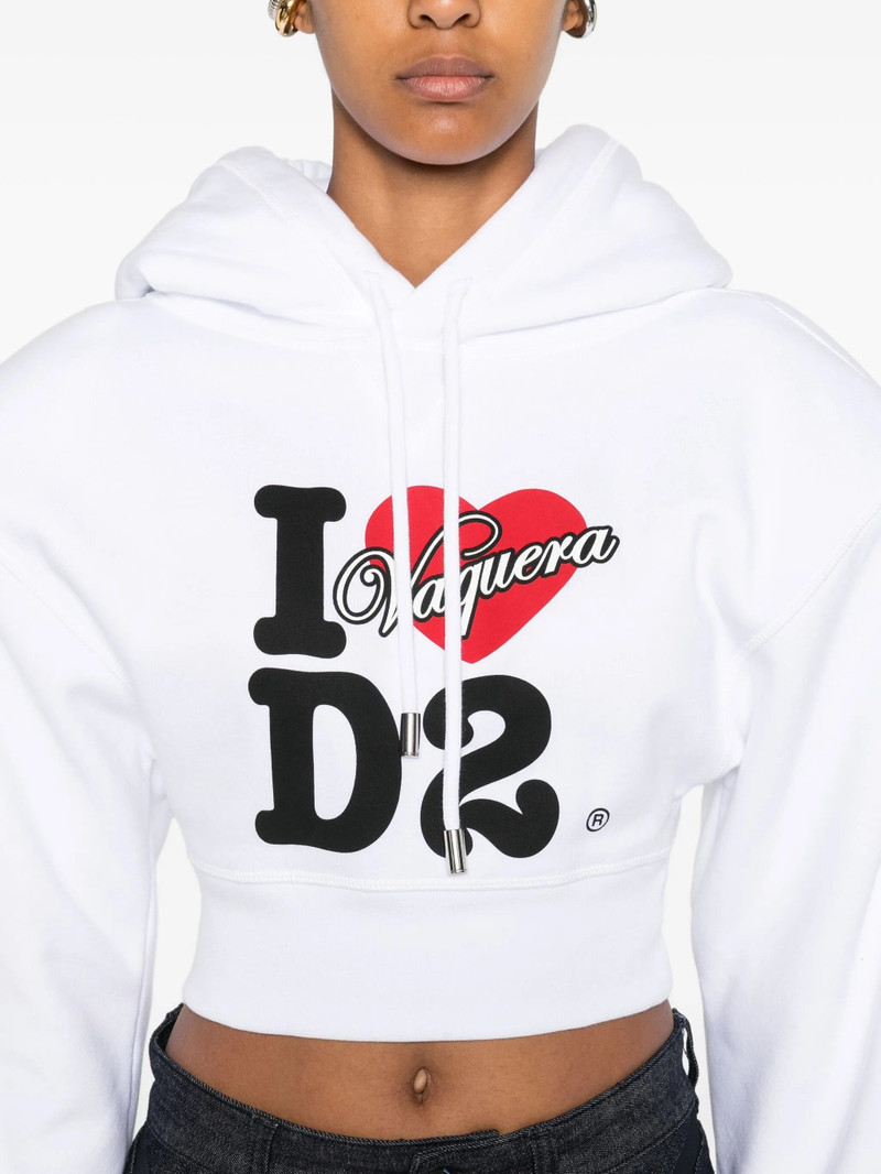 Dsquared2 Logo-print Cropped Hoodie 5