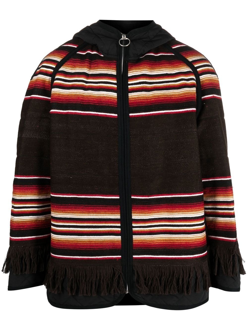 striped zip-up hoodie - 1