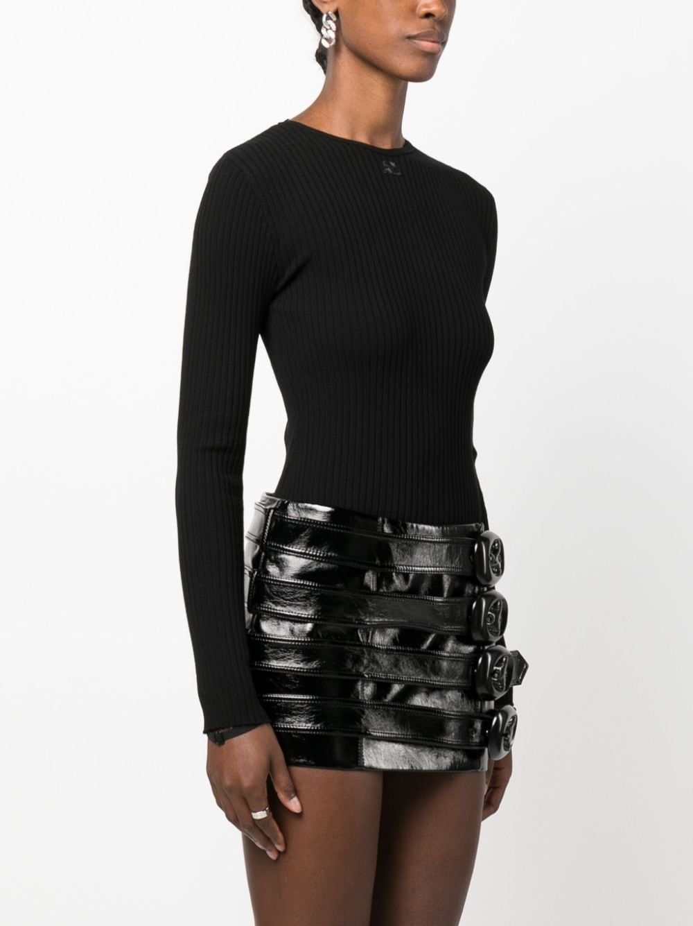 open-back fine-ribbed top - 3