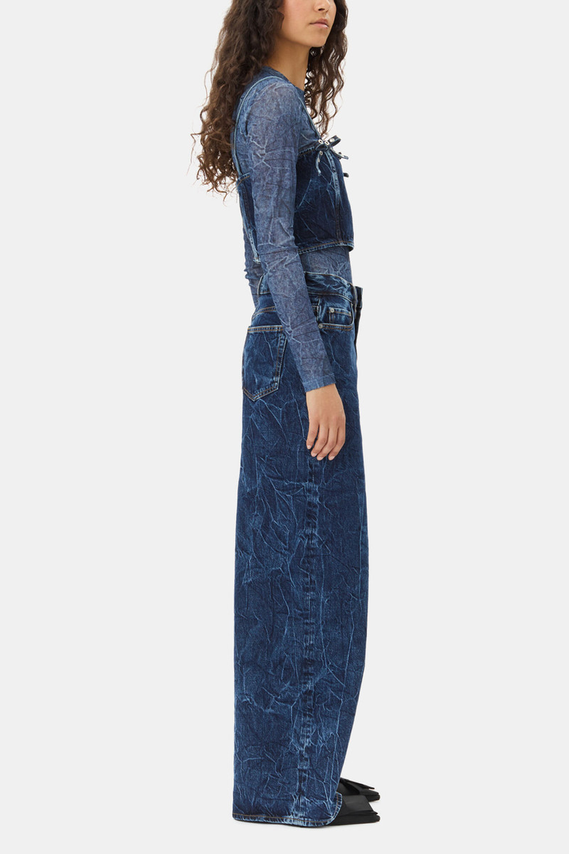 BLUE CRINKLED FUTURE DENIM MARRI JEANS 4