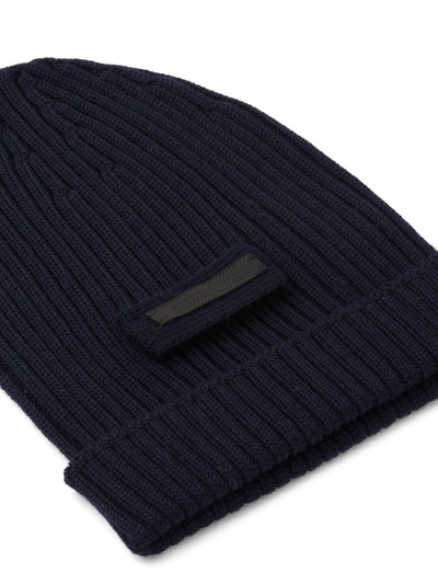 Prada logo patch beanie outlook