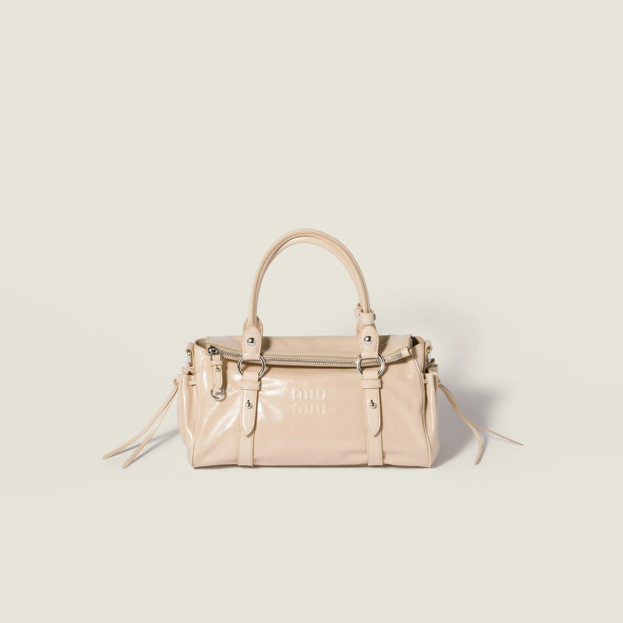 Glossy leather handbag - 1