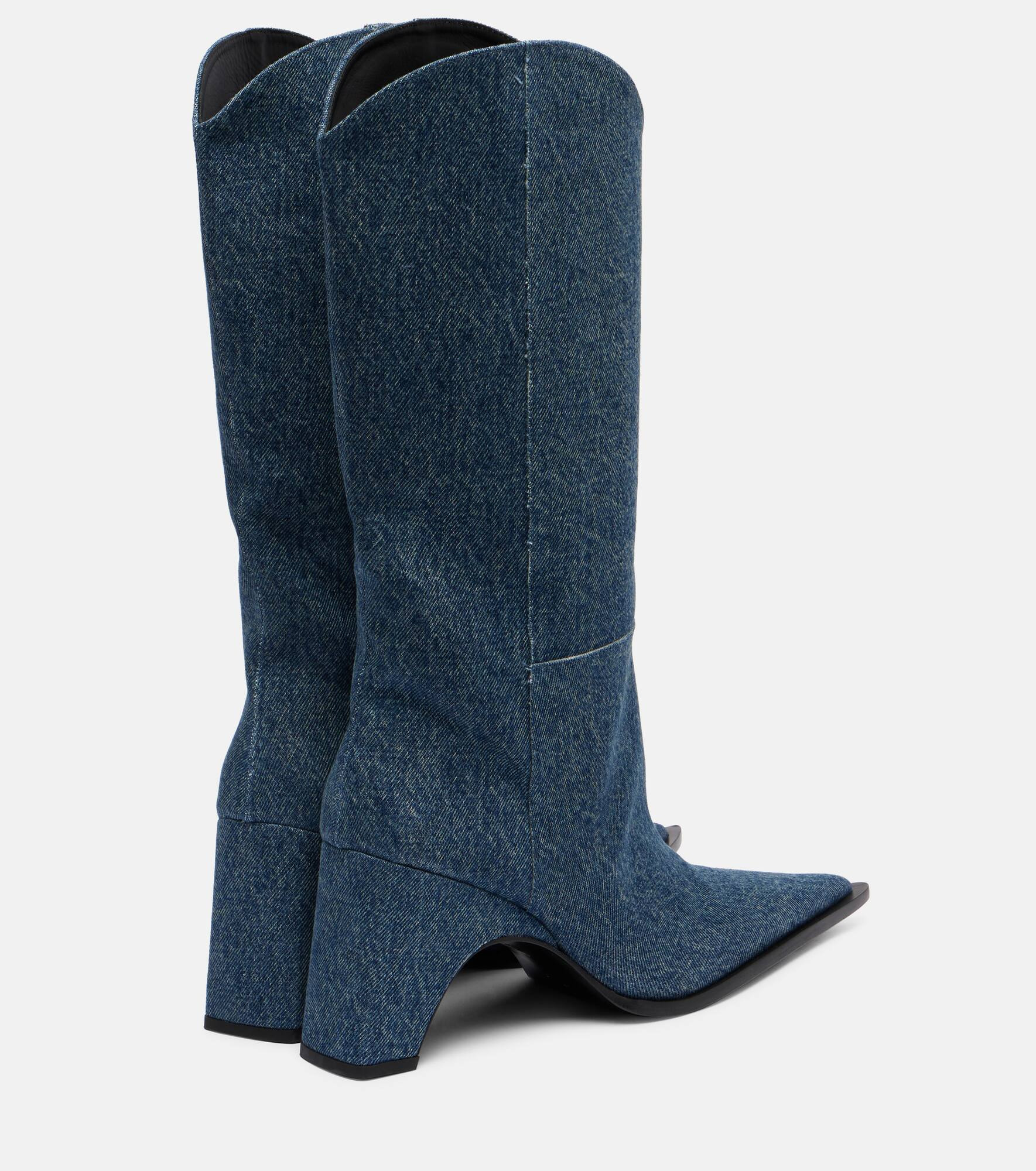 Bridge denim cowboy boots - 2