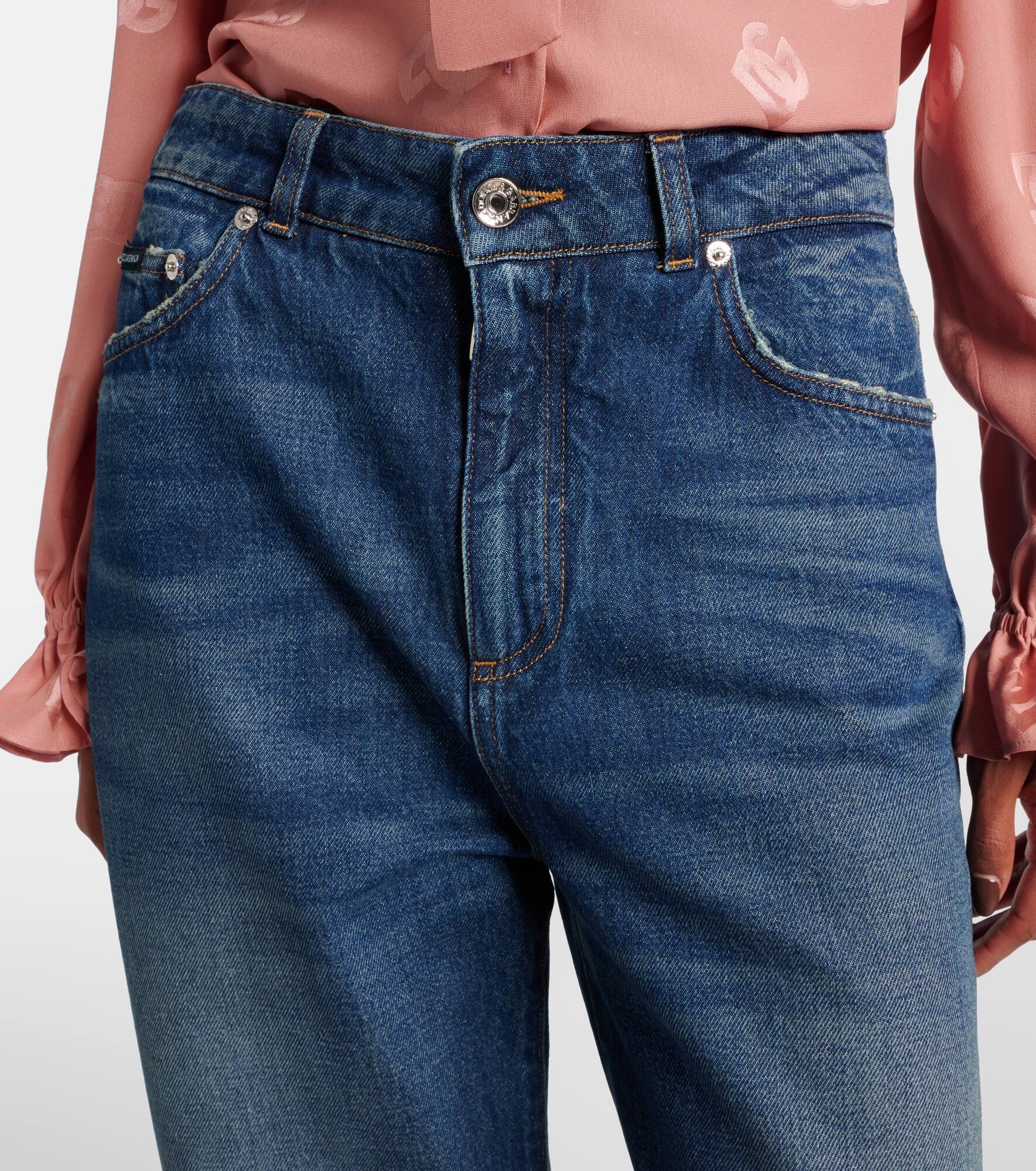 Distressed straight jeans - 4