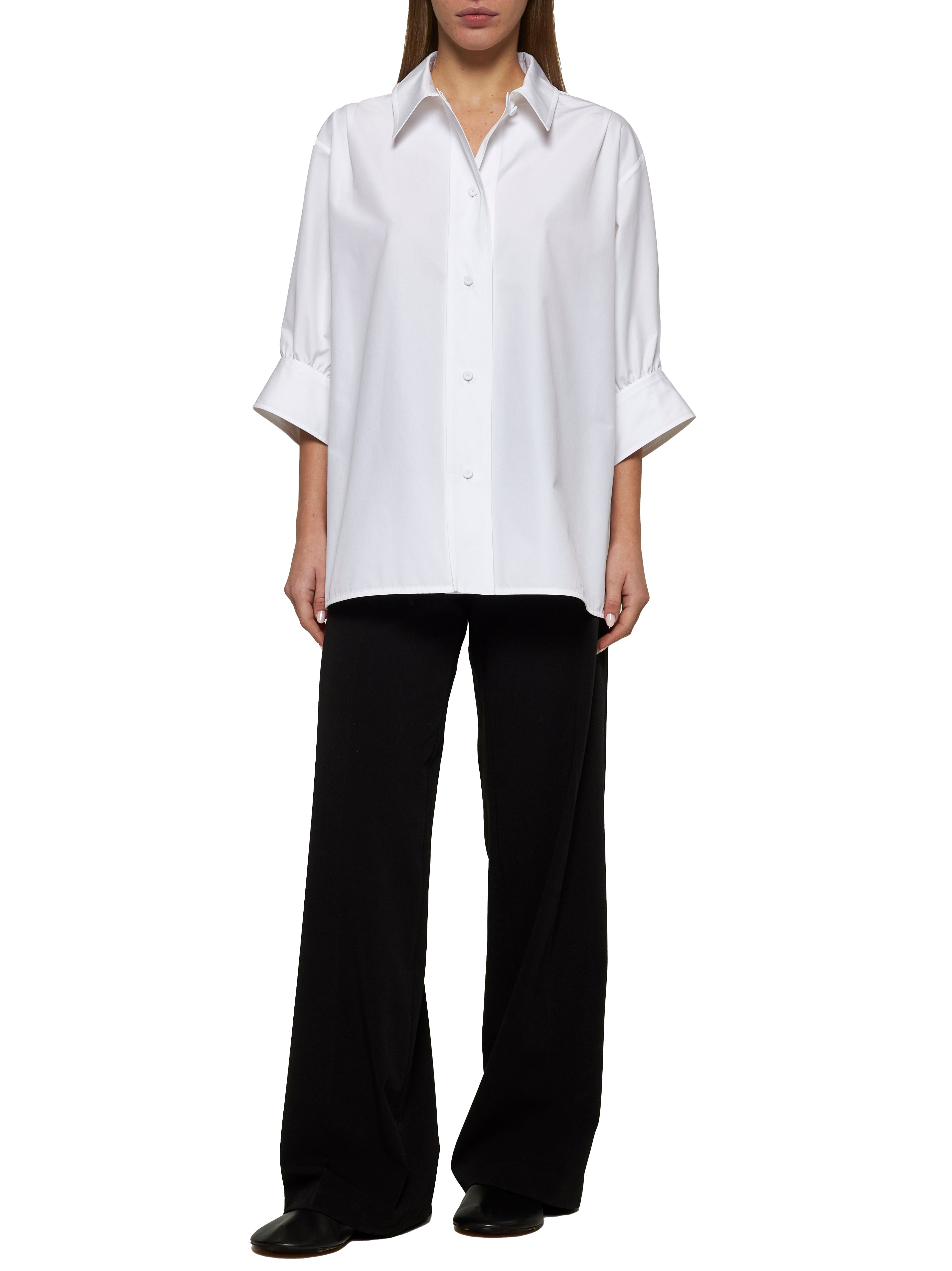 White poplin boxy shirt - 2