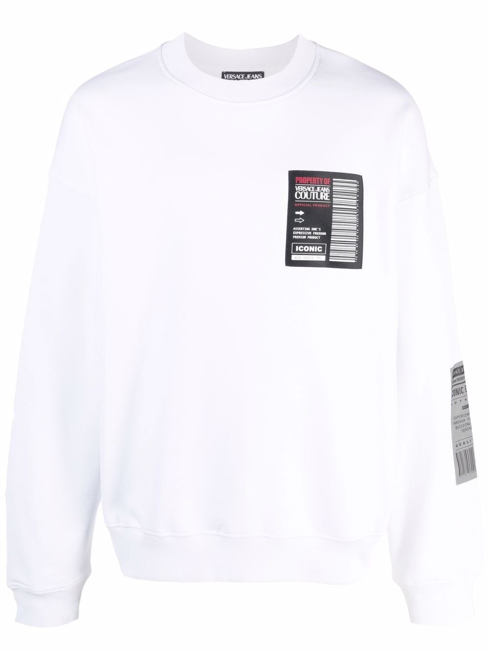 logo-patch cotton sweatshirt - 1