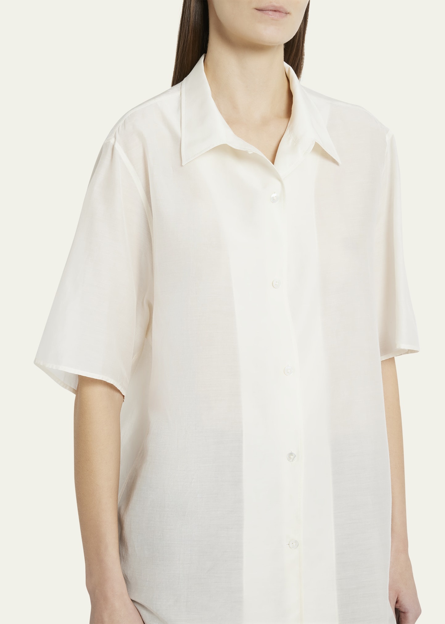 Vale Short-Sleeve Cotton Button-Down Shirt - 5