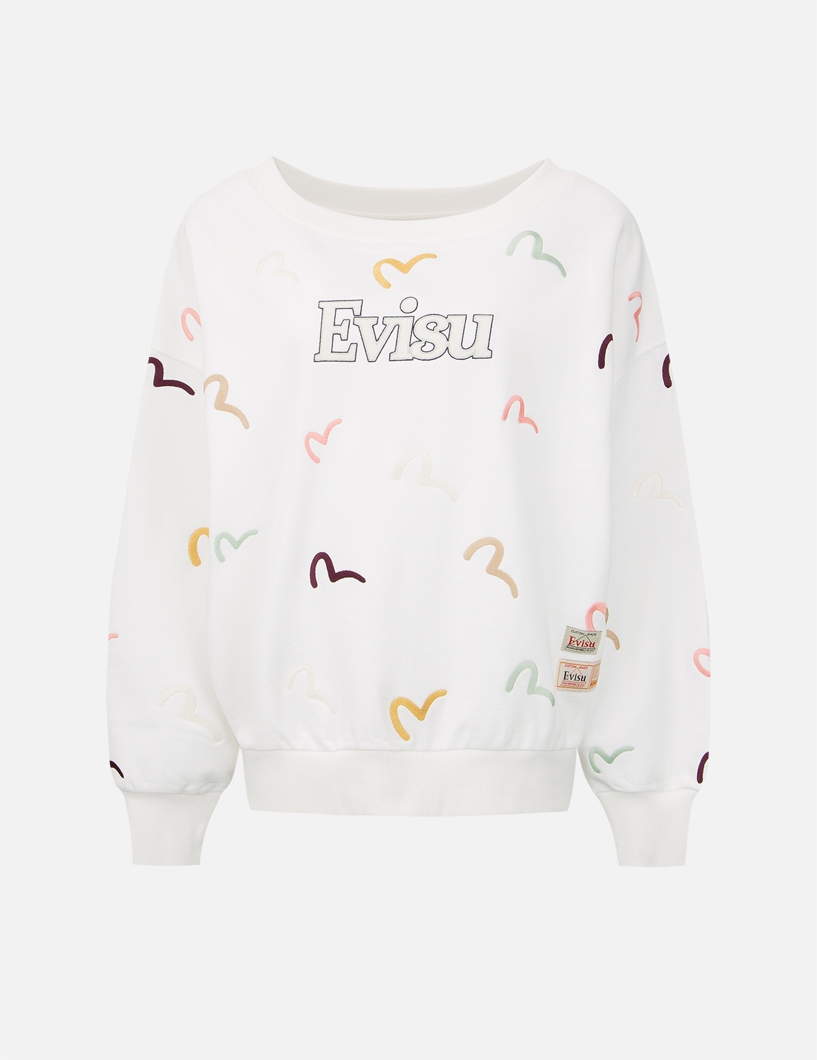 ALLOVER MULTI-COLOR SEAGULL EMBROIDERY SWEATSHIRT - 1