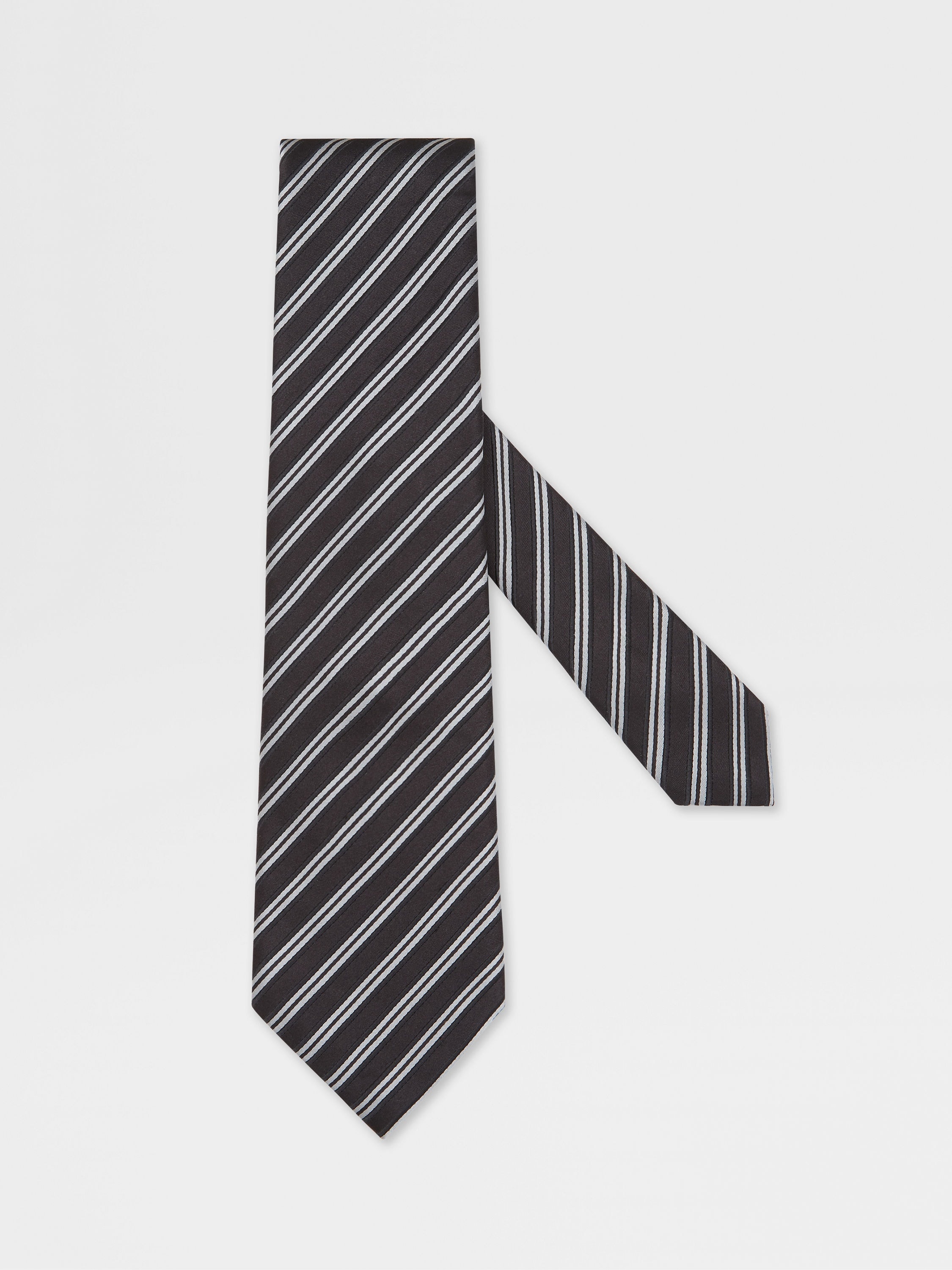 BLACK SILK TIE - 1