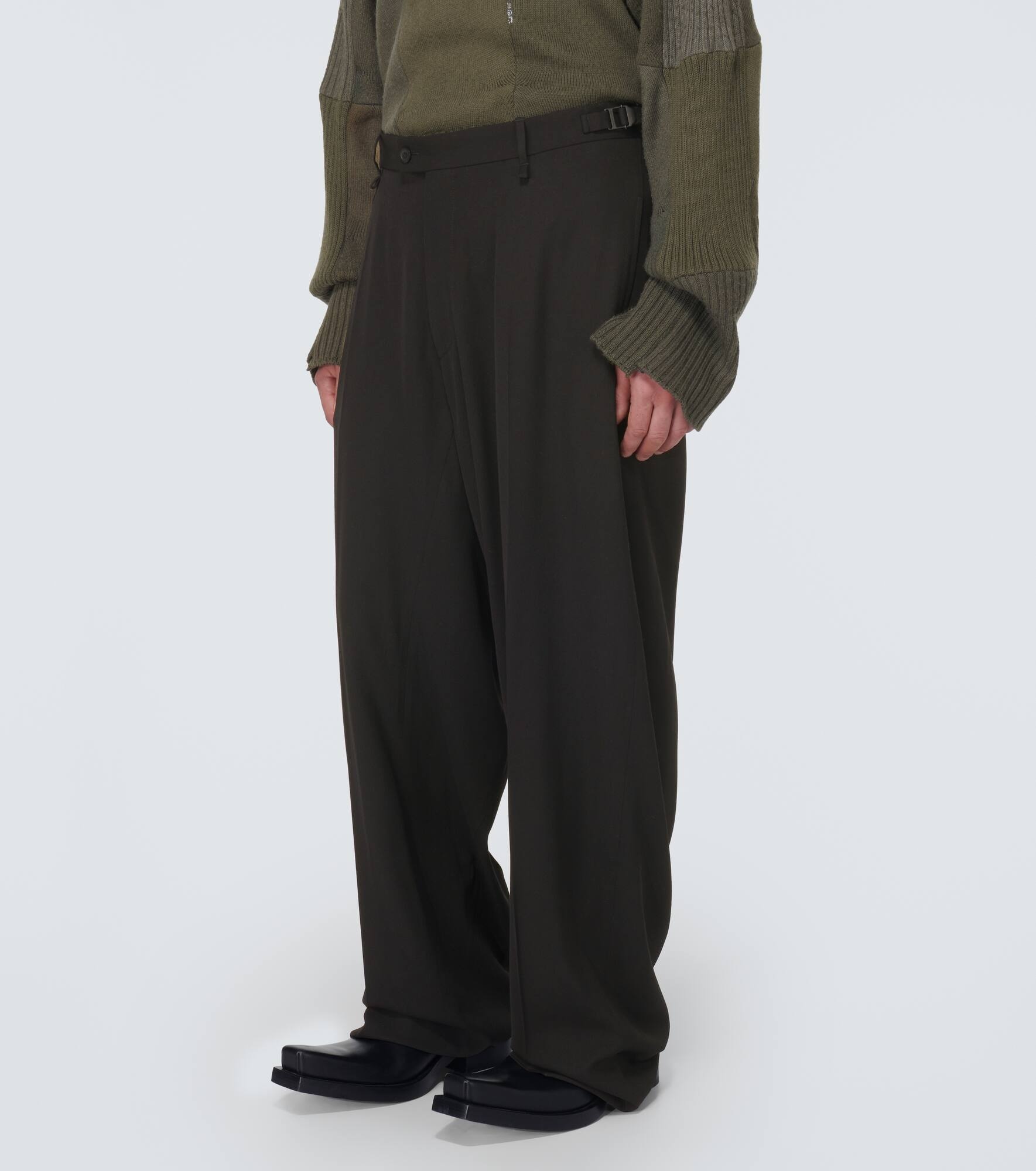 Skater tailored wool-blend wide-leg pants - 3
