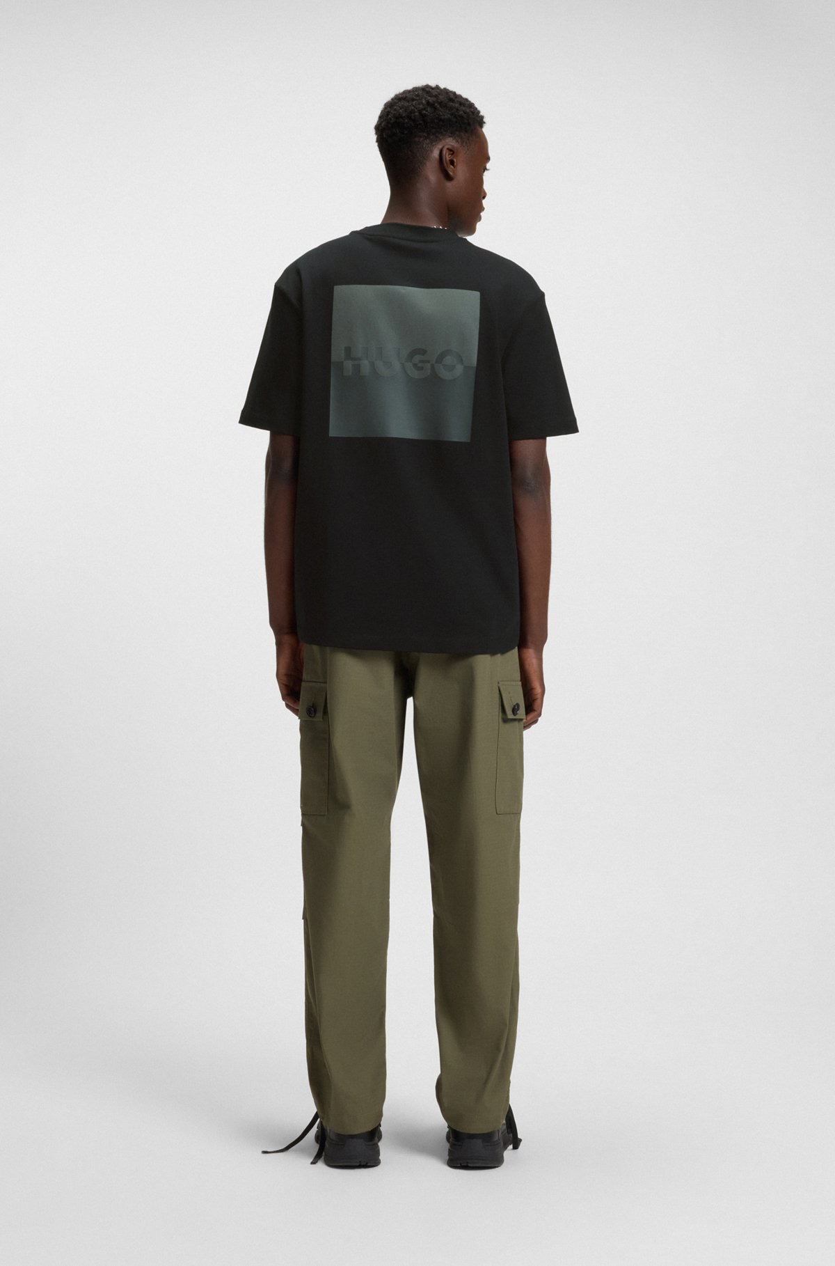 RELAXED-FIT T-SHIRT IN COTTON WITH SPLIT LOGOS - 5