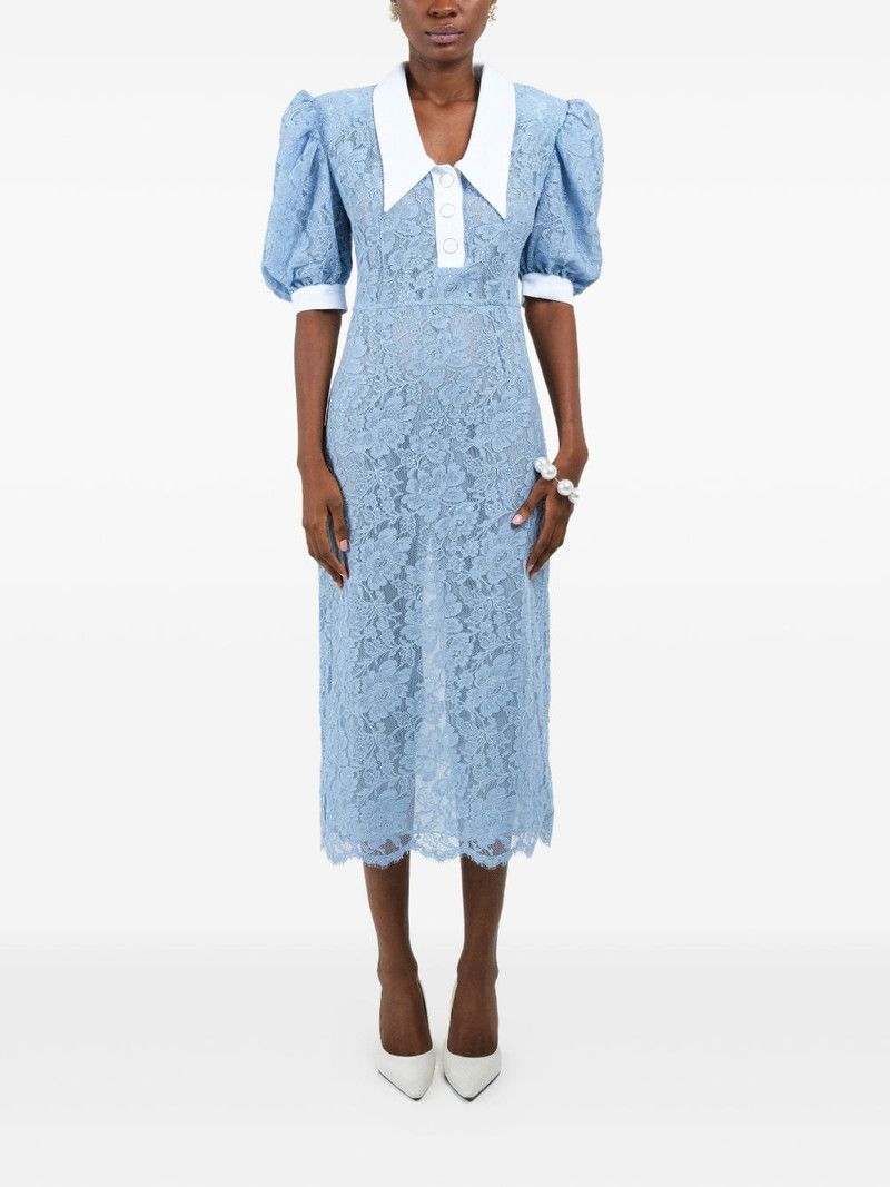 lace polo-collar midi dress 1