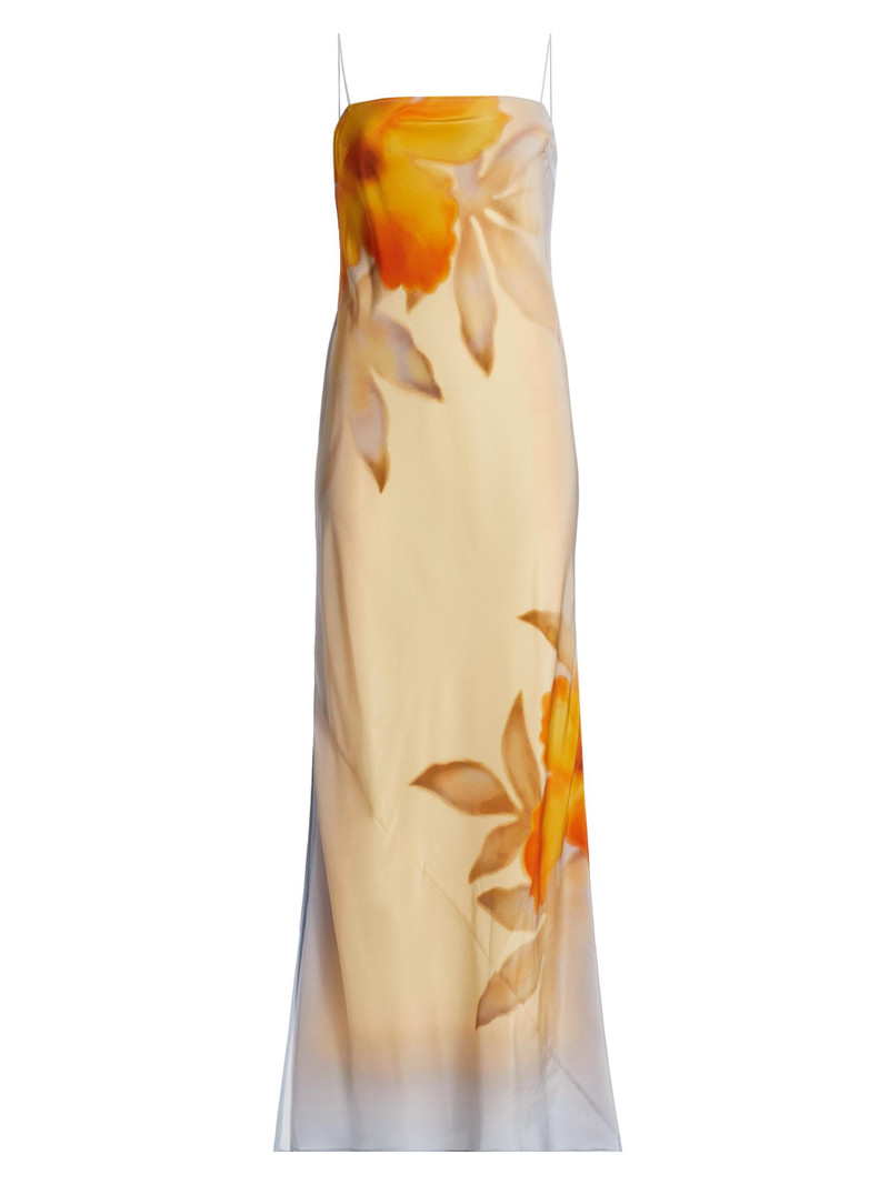 Women's Serene Floral Silk Maxi Slipdress - Sequoia Floral 1