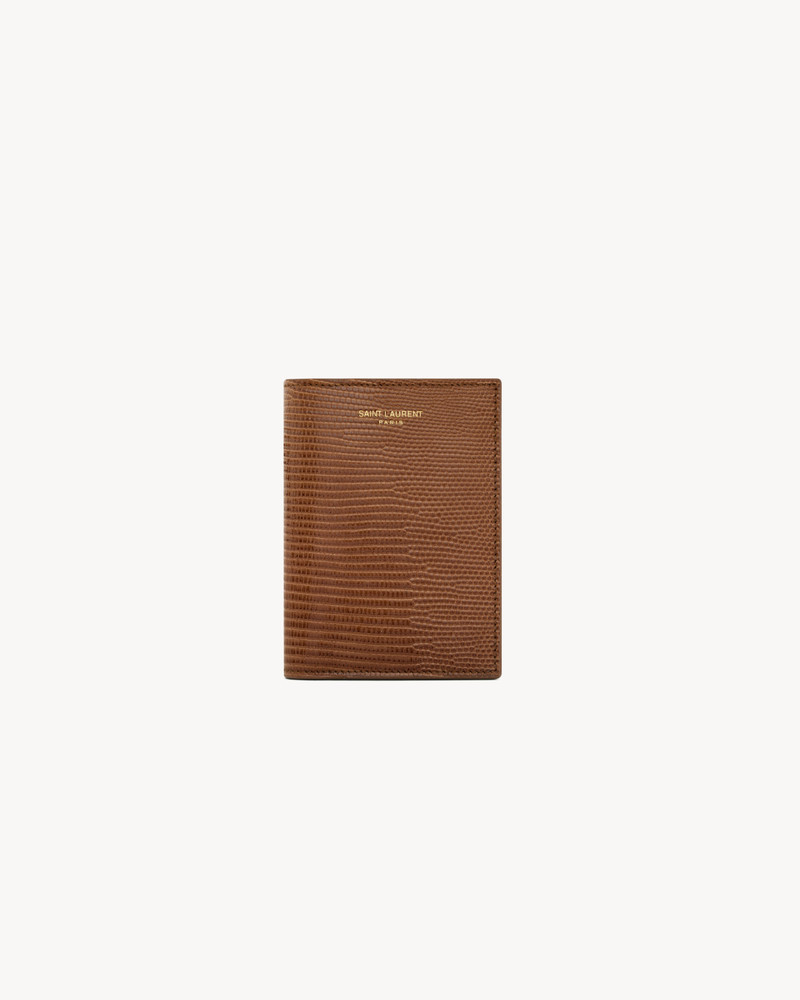 SAINT LAURENT PARIS CREDIT CARD WALLET IN LIZARD 1