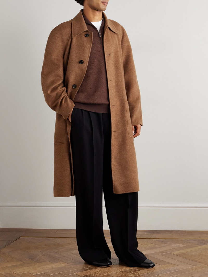 Loro Piana Roadster Cashmere Half-Zip Sweater Brown outlook