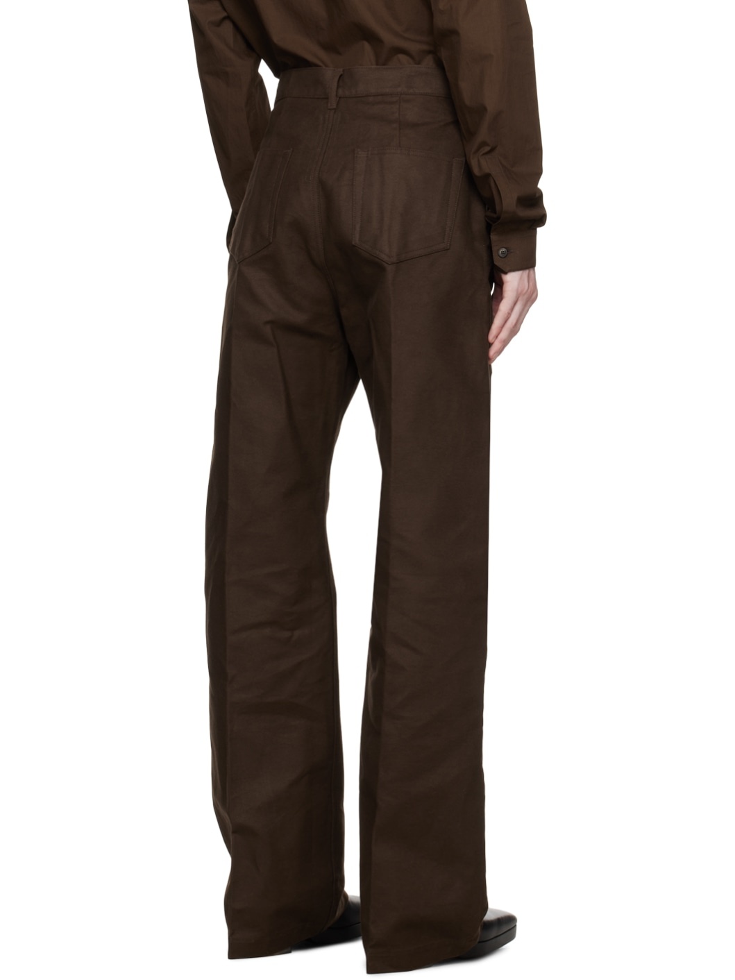 Brown Button-Fly Trousers - 3