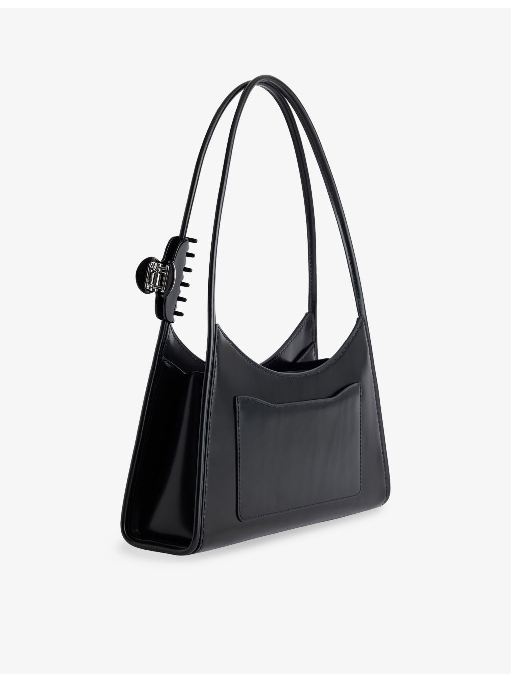 Claw Clip Leather Shoulder Bag - 3