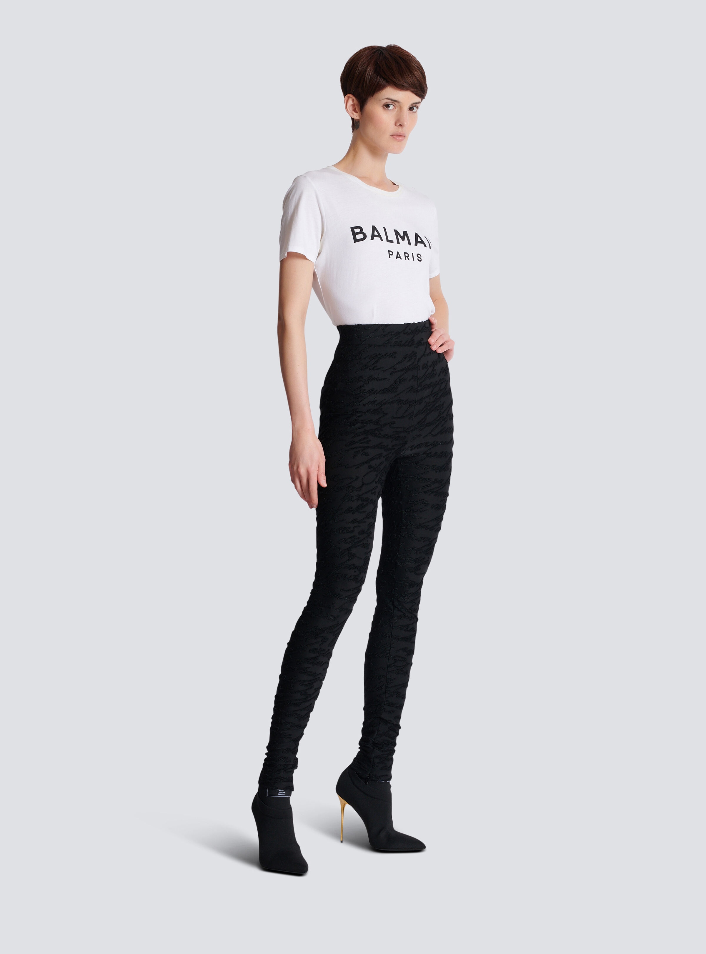 Jacquard knit leggings with "Love Letter" motif - 3