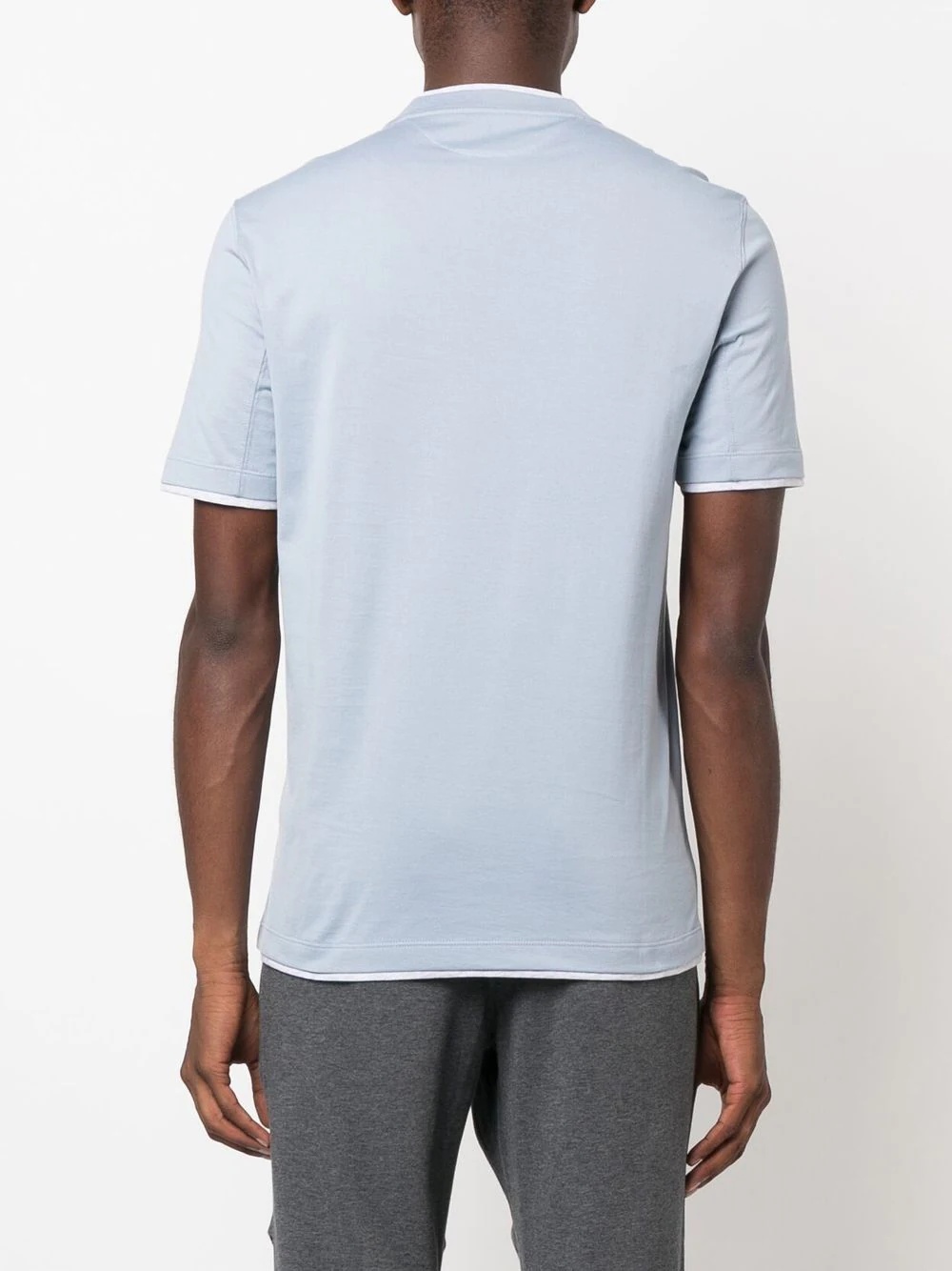 contrast-trim short-sleeve T-shirt - 4