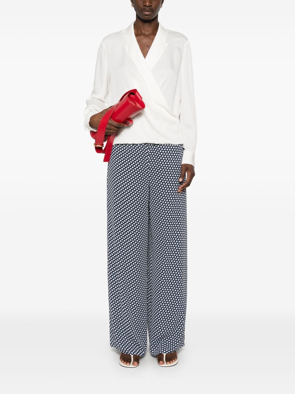 peak-lapels wrap blouse - 2