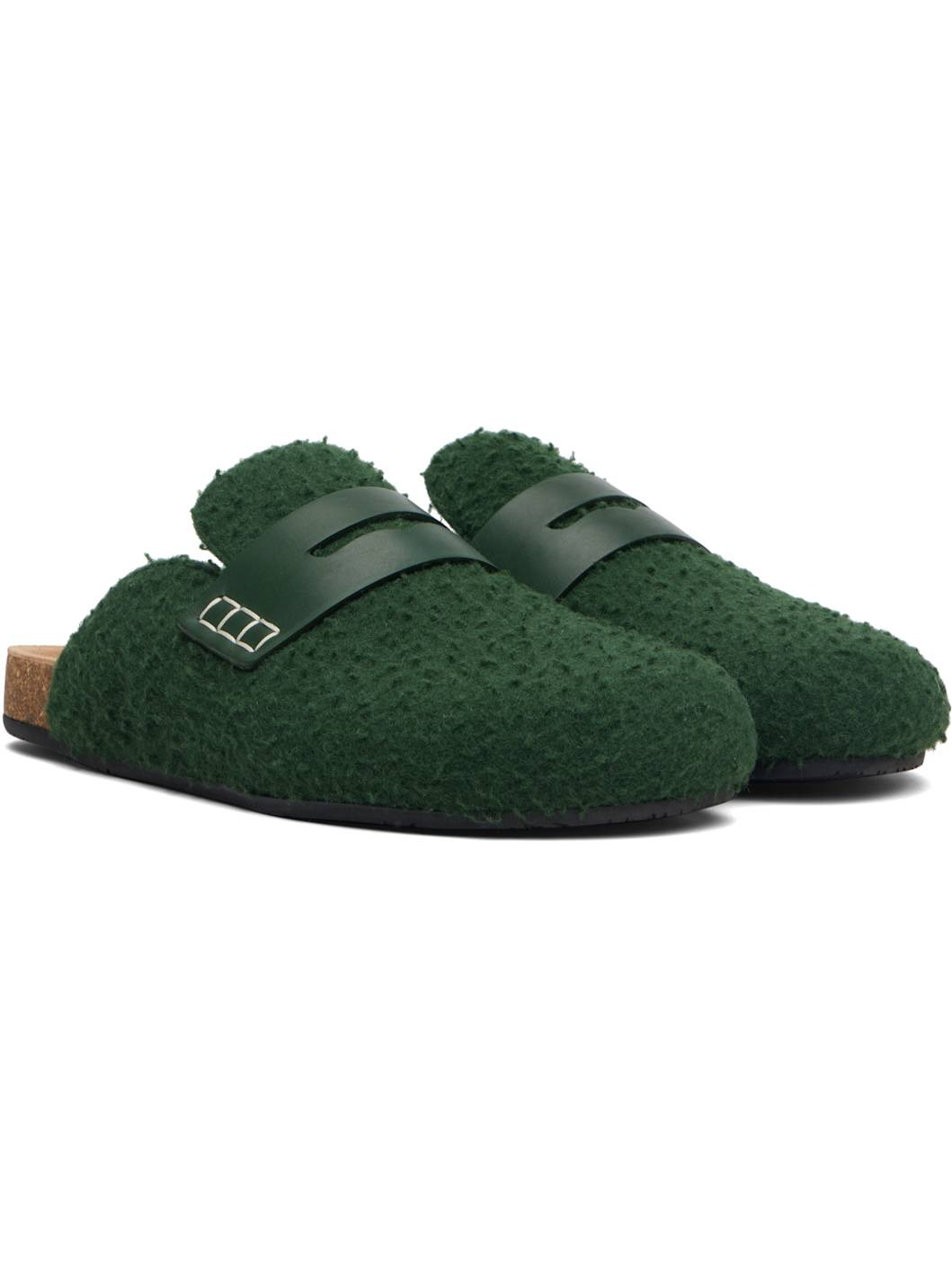 Green Felt Loafers - 4