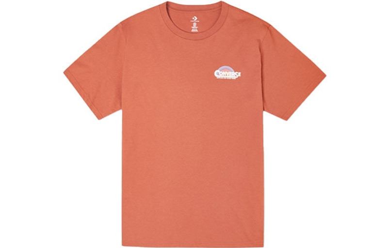 Converse Men's Converse Rainbow Logo Printing Knit Sports Short Sleeve Red 10021516-A03 outlook