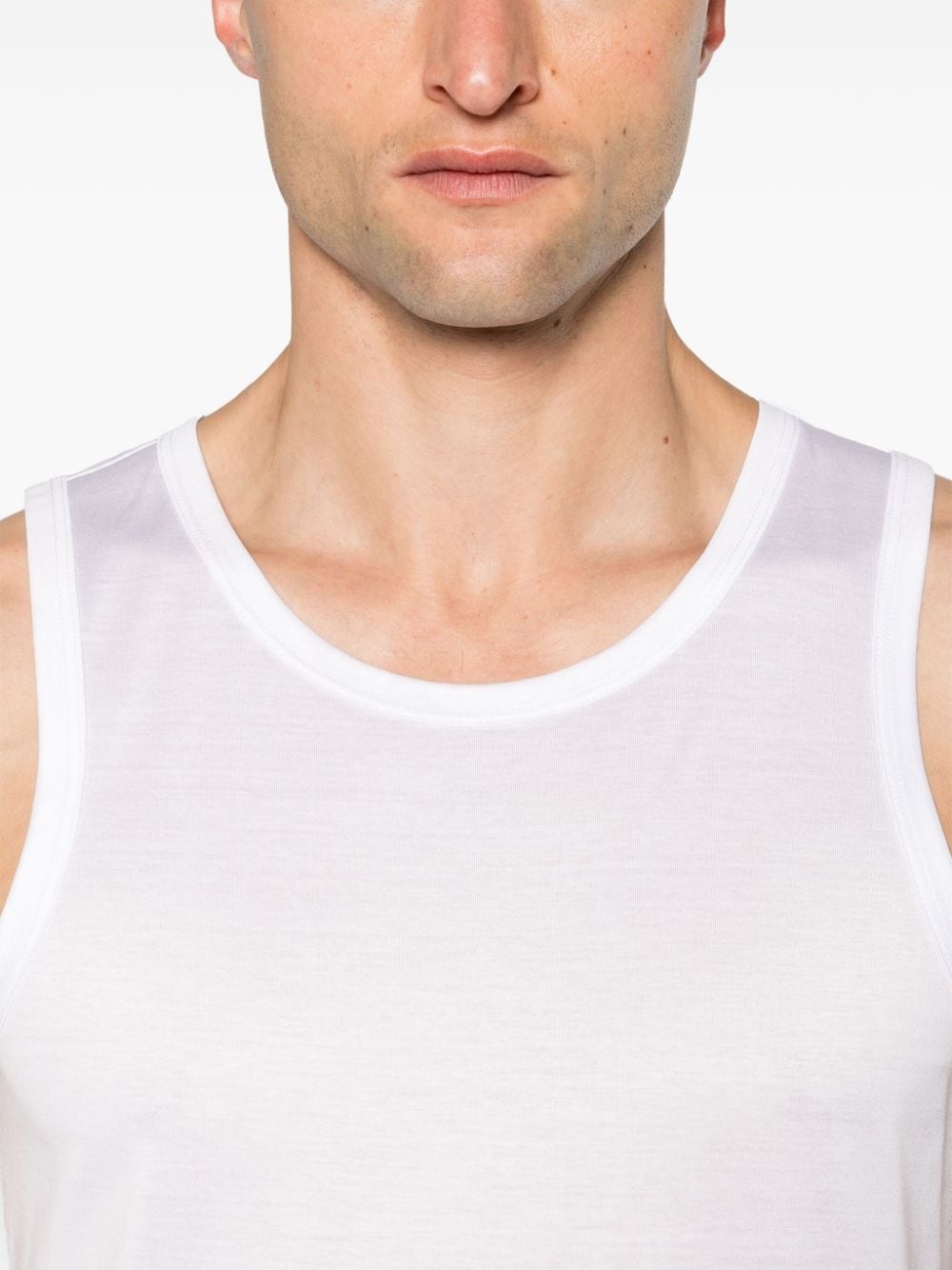 crew-neck cotton tank top - 5