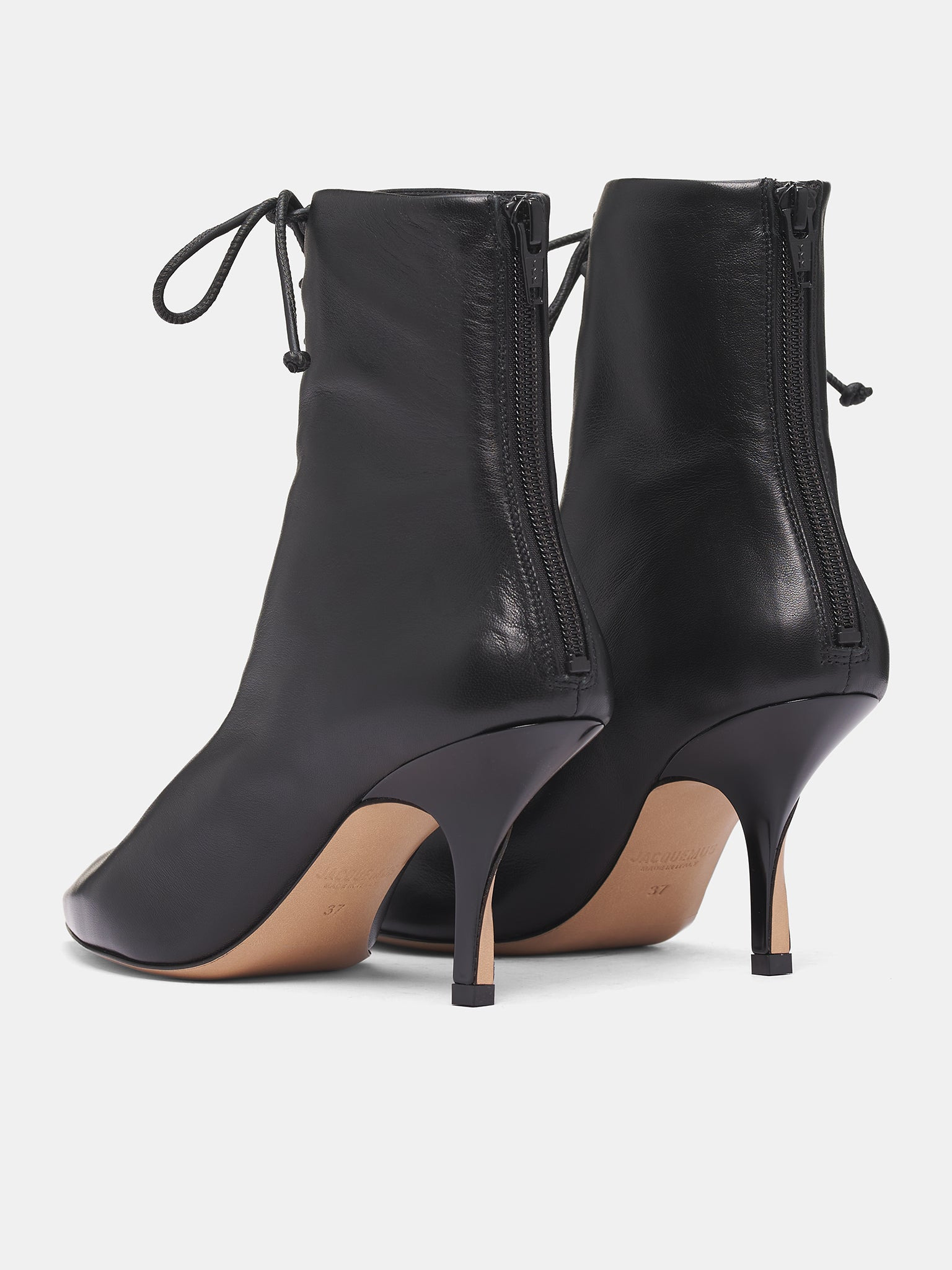 Black Leather Tourni Boots - 5