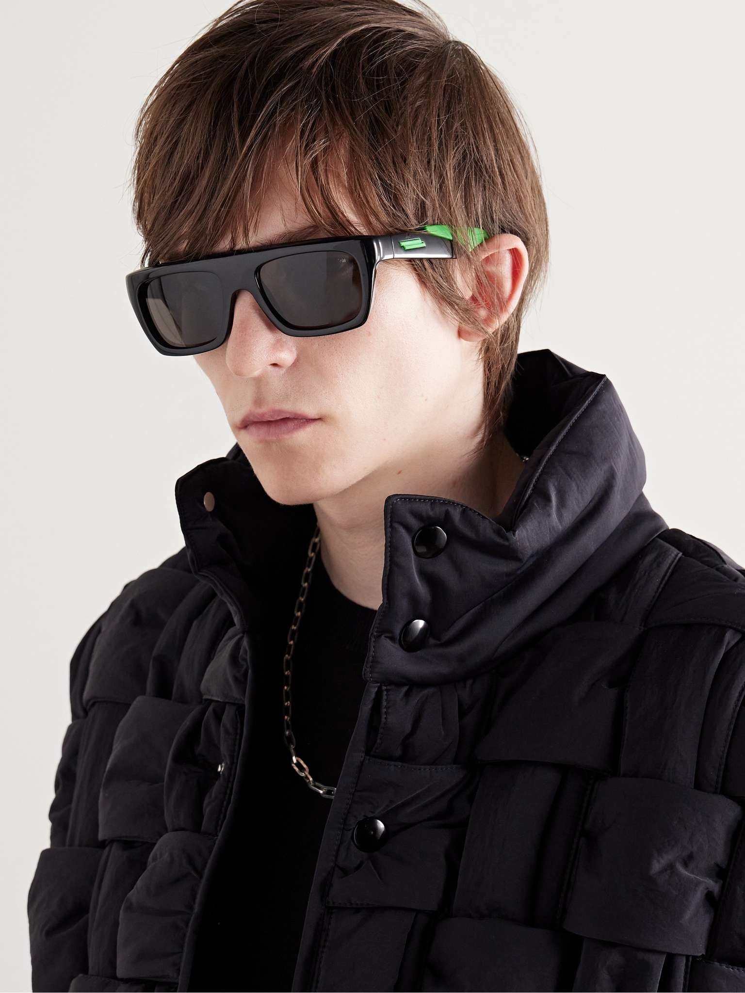 Square-Framed Rubber-Trimmed Acetate Sunglasses - 2
